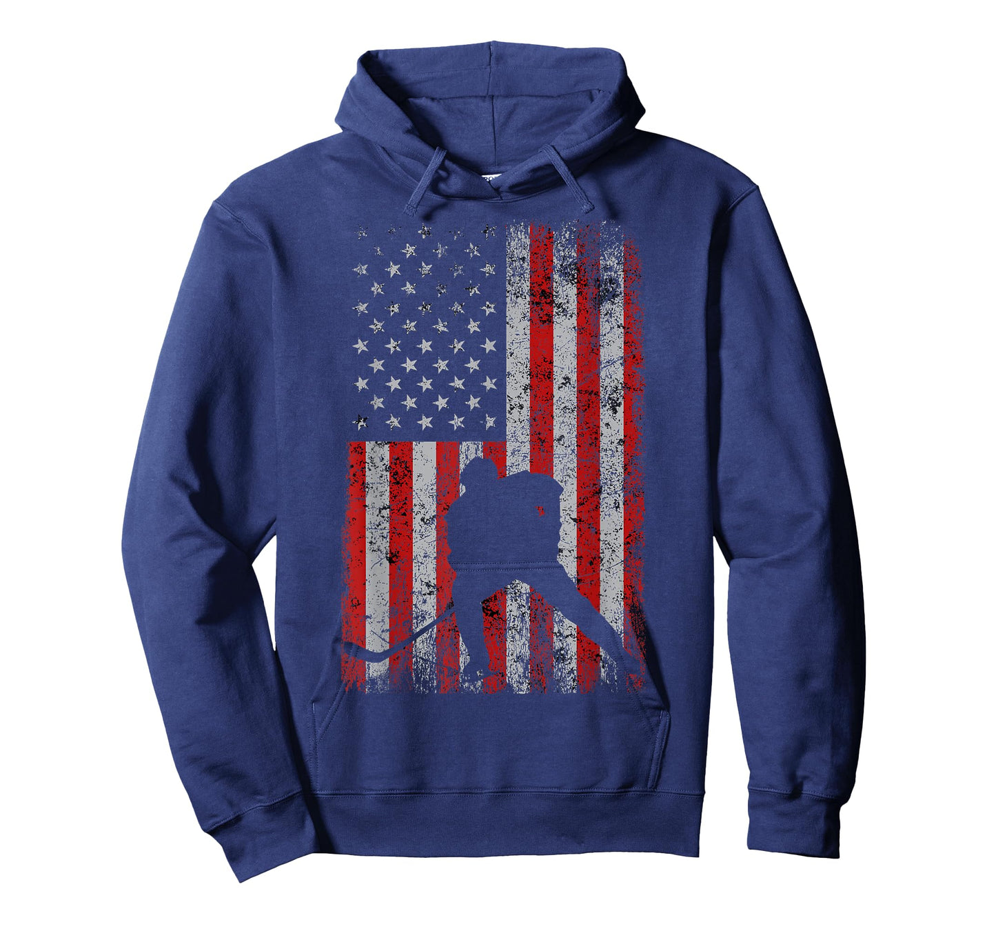 Patriotic American Flag Ice Hockey Gift Hockey Player Fan T-Shirt