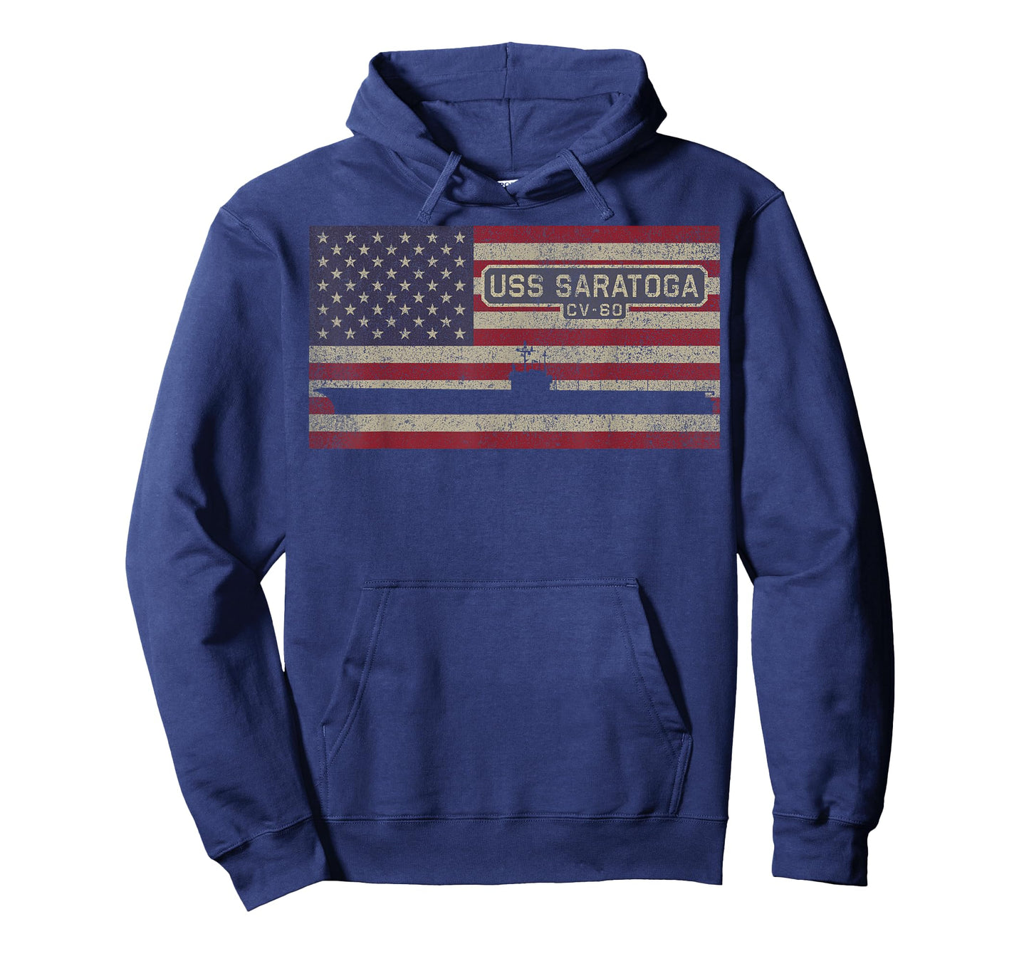 USS Saratoga CV-60 Aircraft Carrier American Flag T-Shirt
