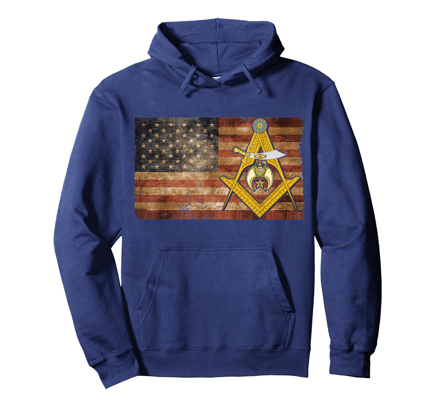 Shriners USA Flag Emblem Compass & Square Mason Father's Day T-Shirt