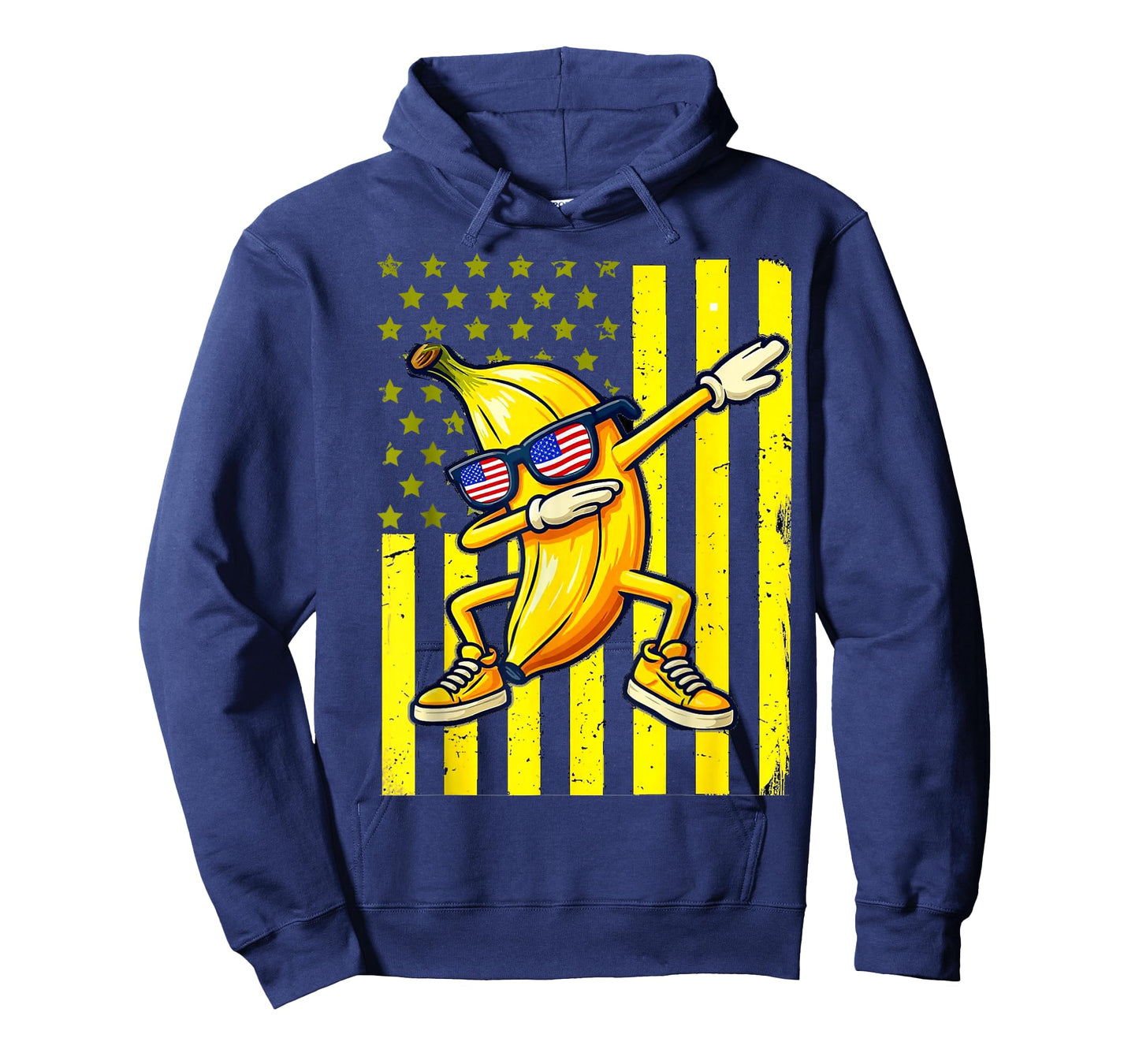 Graphic Banana Retro American Flag USA Dabbing Banana Lover T-Shirt