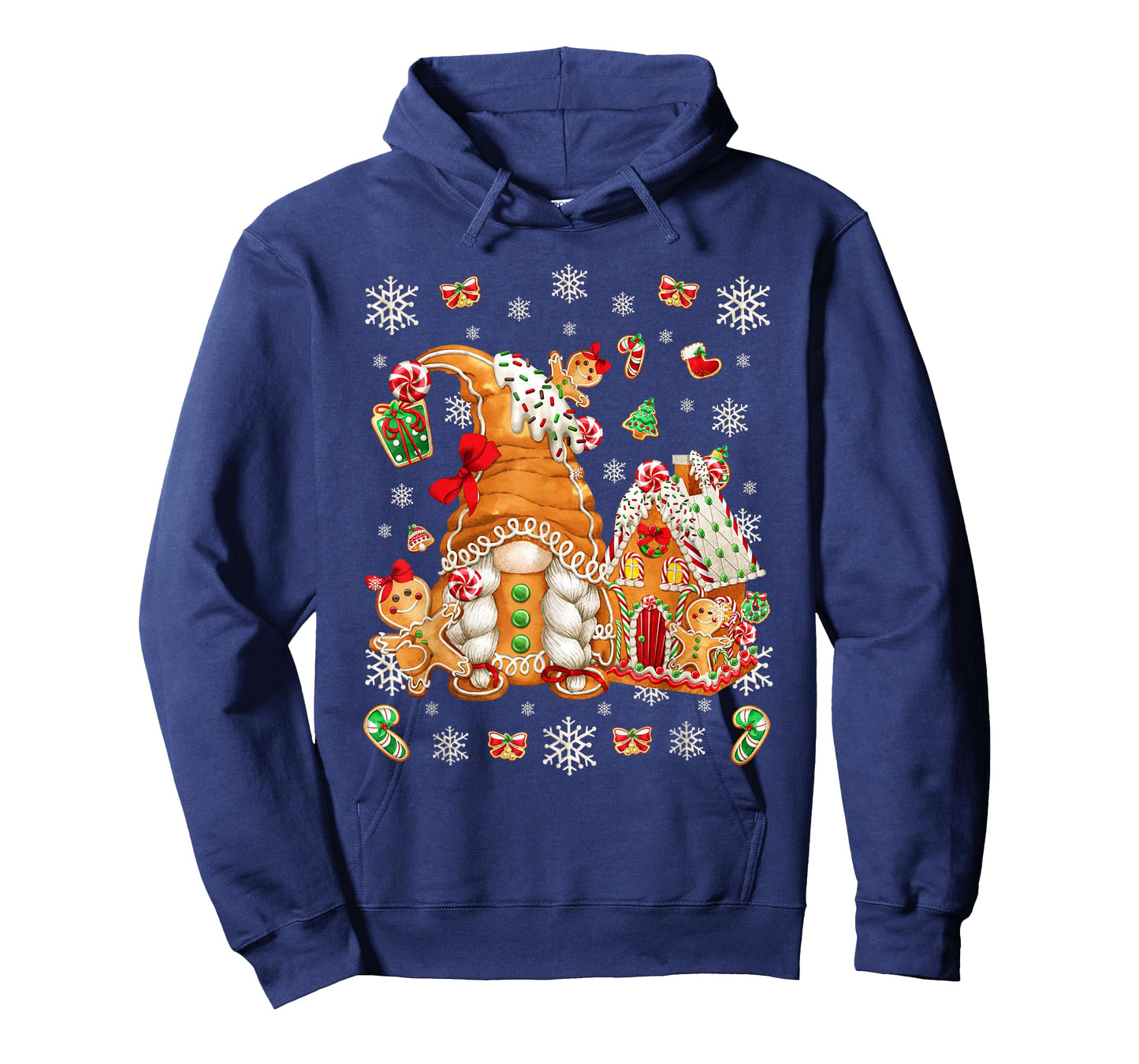 Cute Gingerbread House Decor for Women with Christmas Gnome T-Shirt