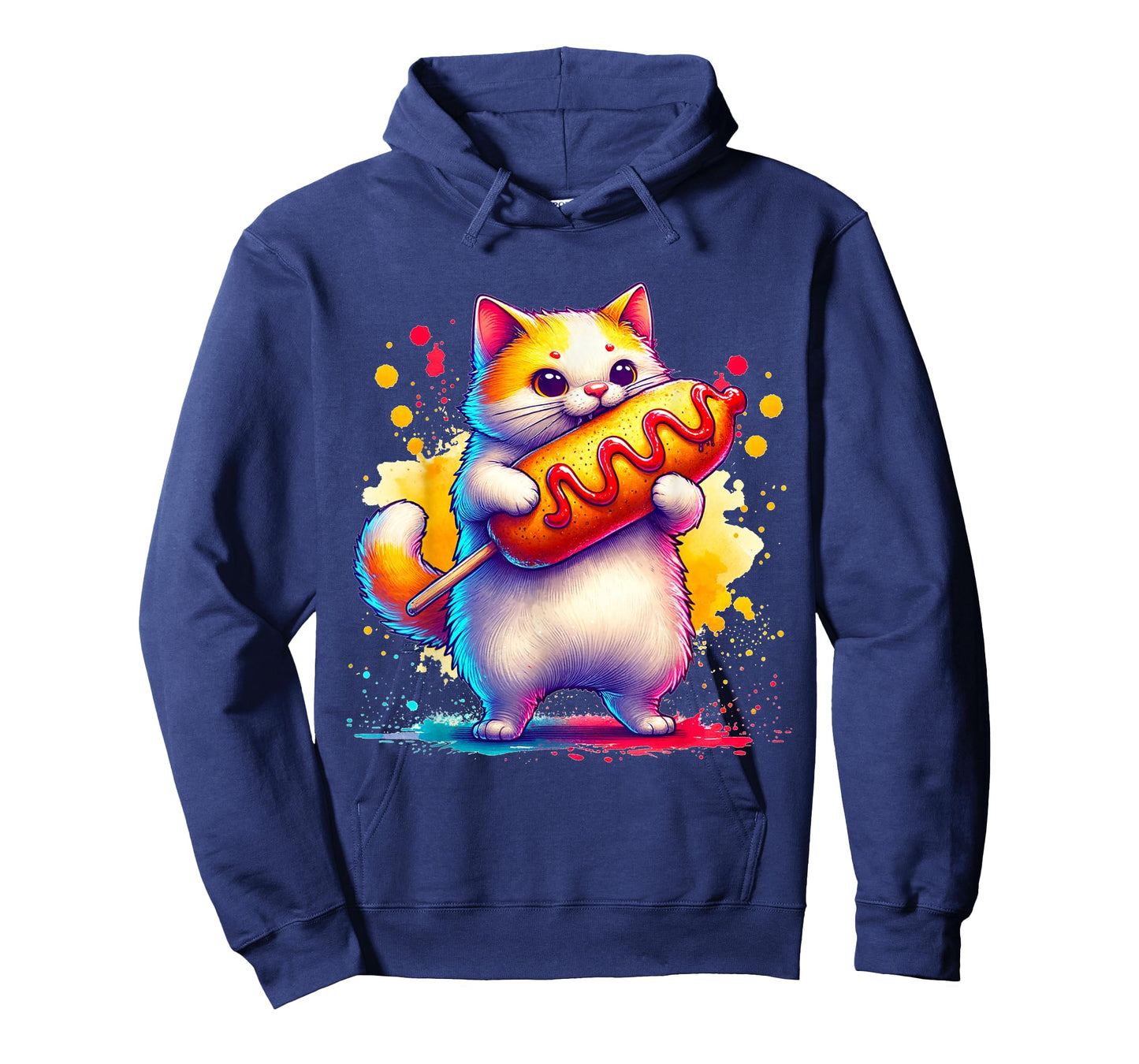 Cute Cat Eating Corndog. Funny Cats And Corndogs Lover T-Shirt