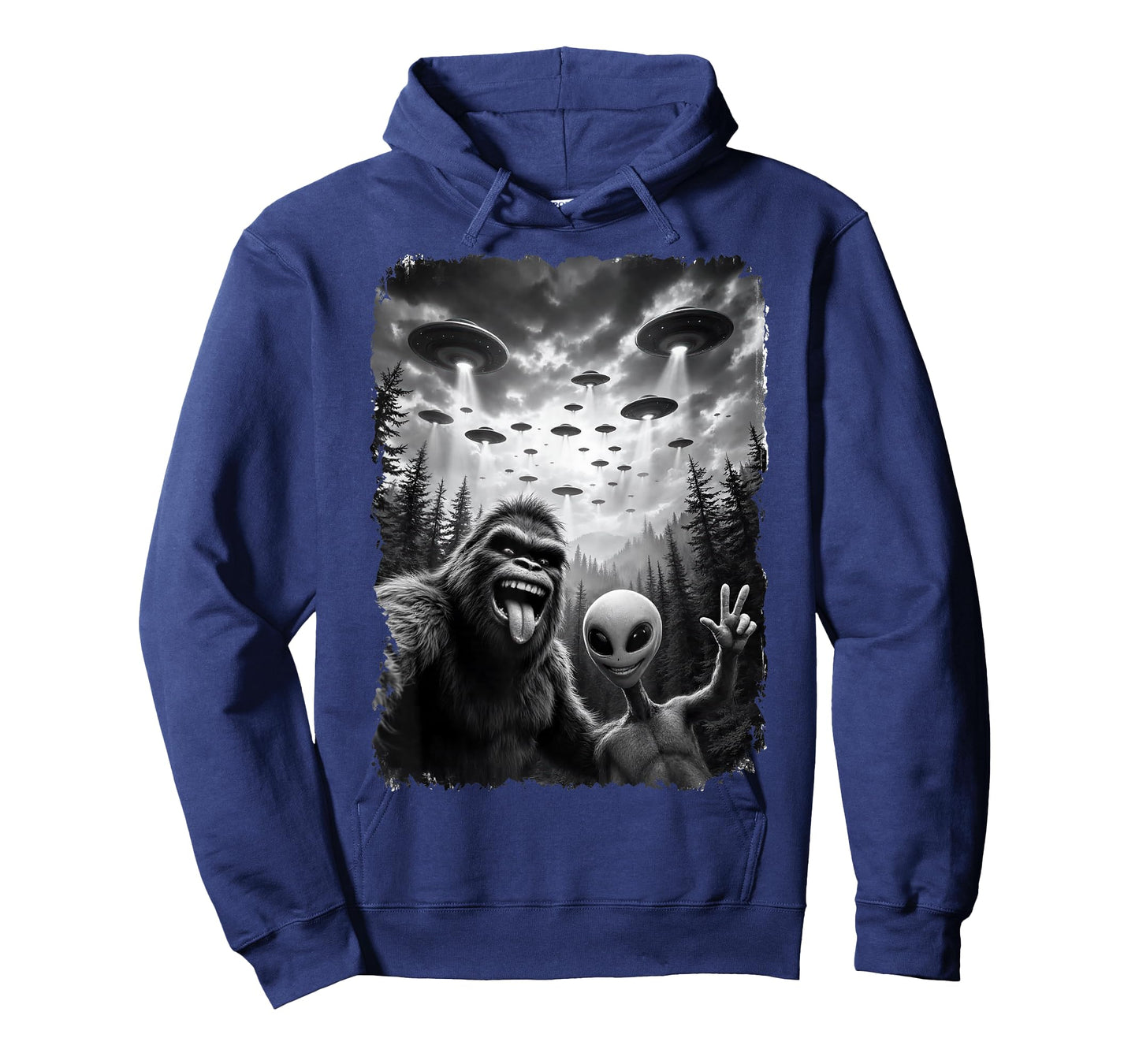 Funny Bigfoot and Alien Sasquatch Bruh Selfie T-Shirt
