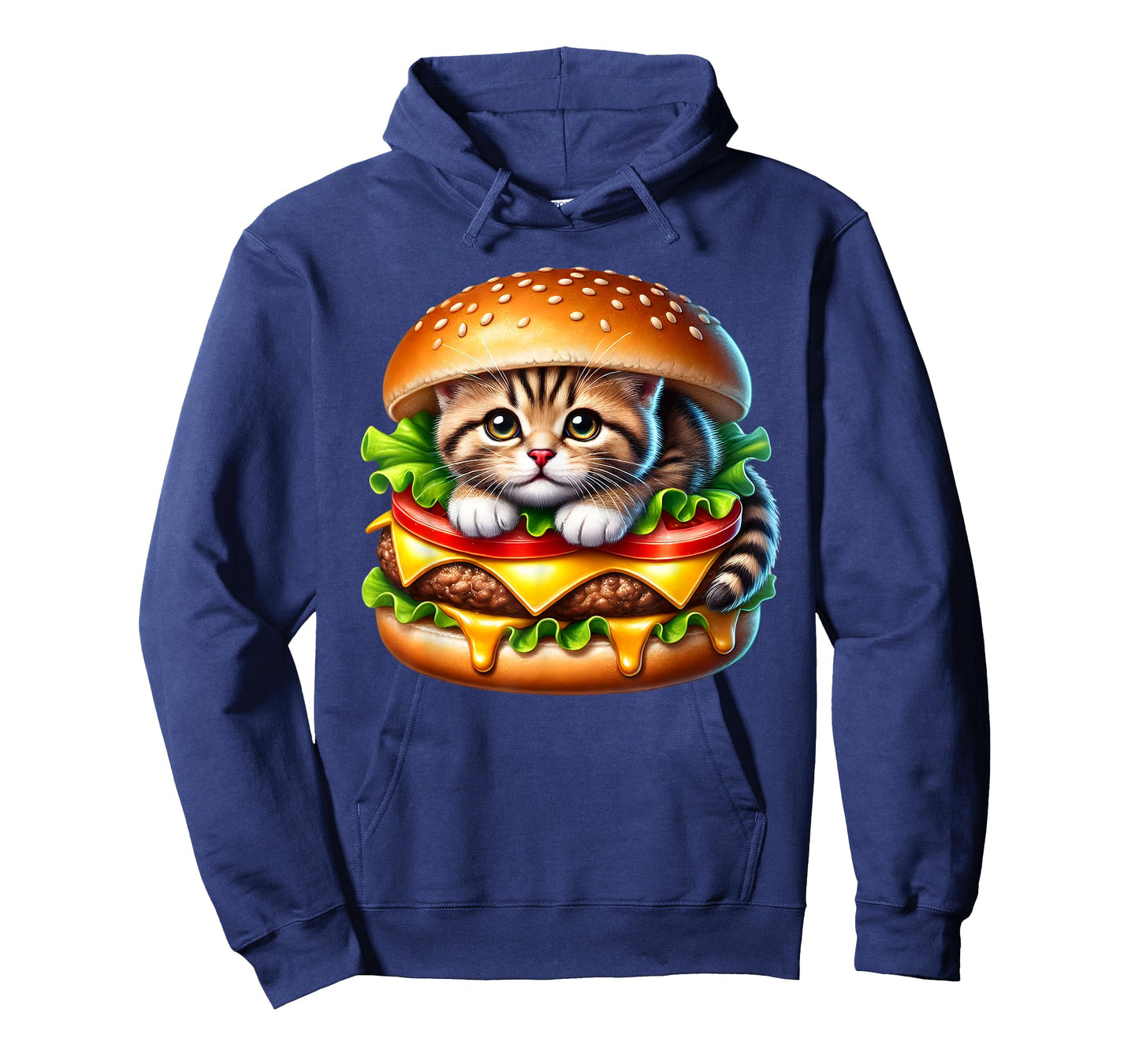 Funny Fast Food Cat Burger Lover Cute Cats Cheeseburger T-Shirt for Men Women Kids