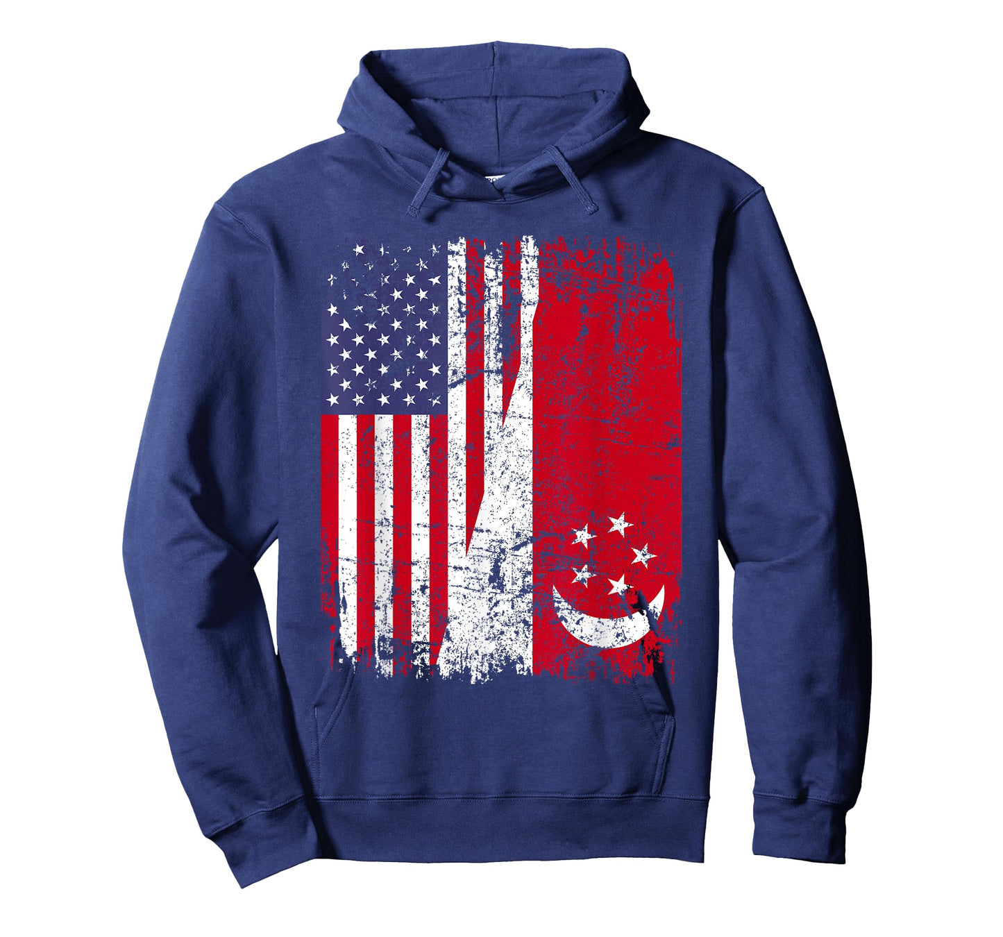 SINGAPOREAN ROOTS | Half American Flag | USA SINGAPORE FLAG T-Shirt