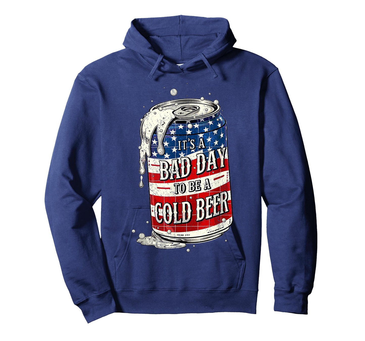 It's a Bad Day to Be a Cold Beer Vintage US Flag 4th of July T-Shirt