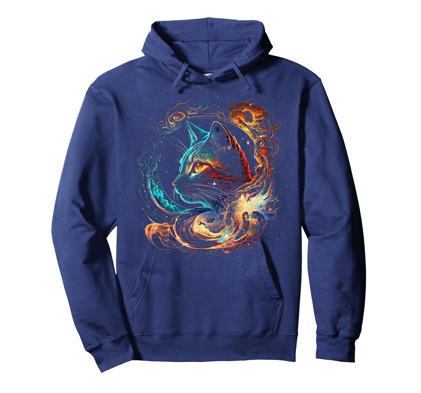 Cat in The Galaxy and Space Kitten Cat Head T-Shirt