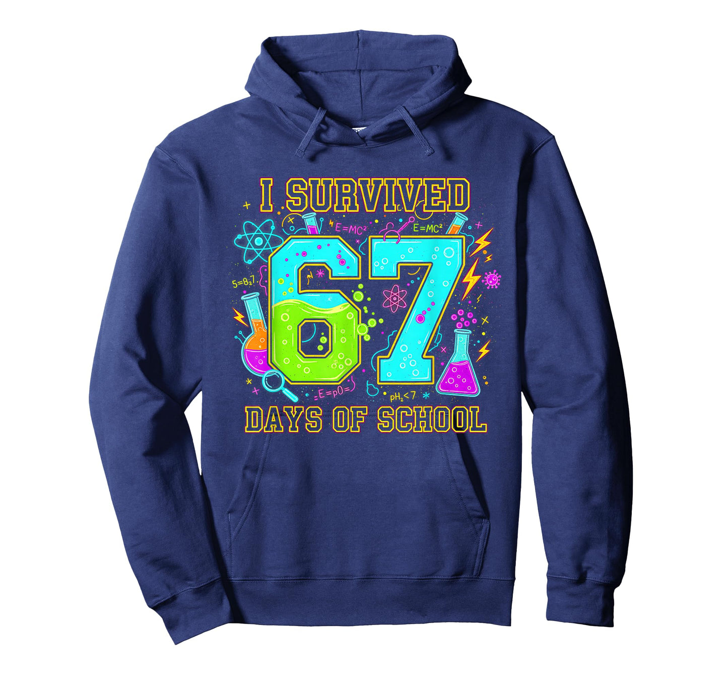 I Survived 67 Days of School Funny 67 Meme Retro Science T-Shirt