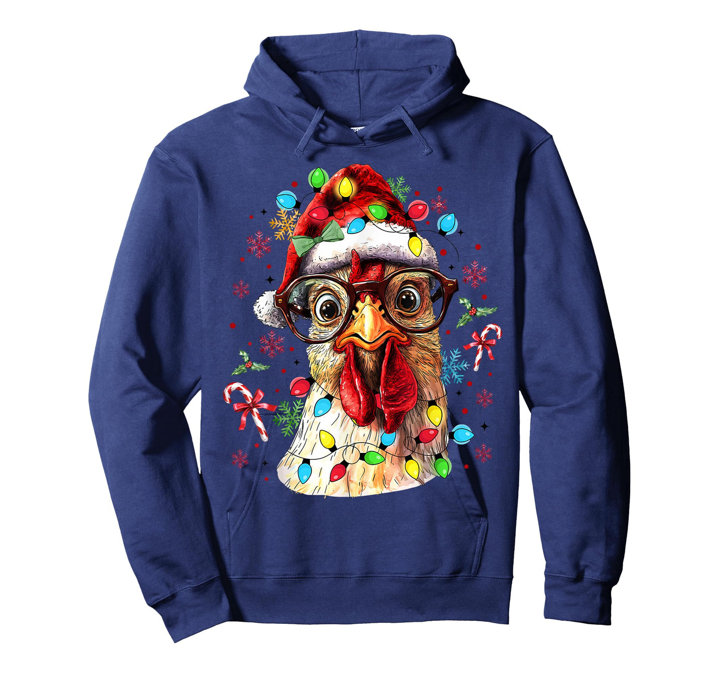 Christmas Lights Chicken Santa Funny Xmas Tree Chicken T-Shirt
