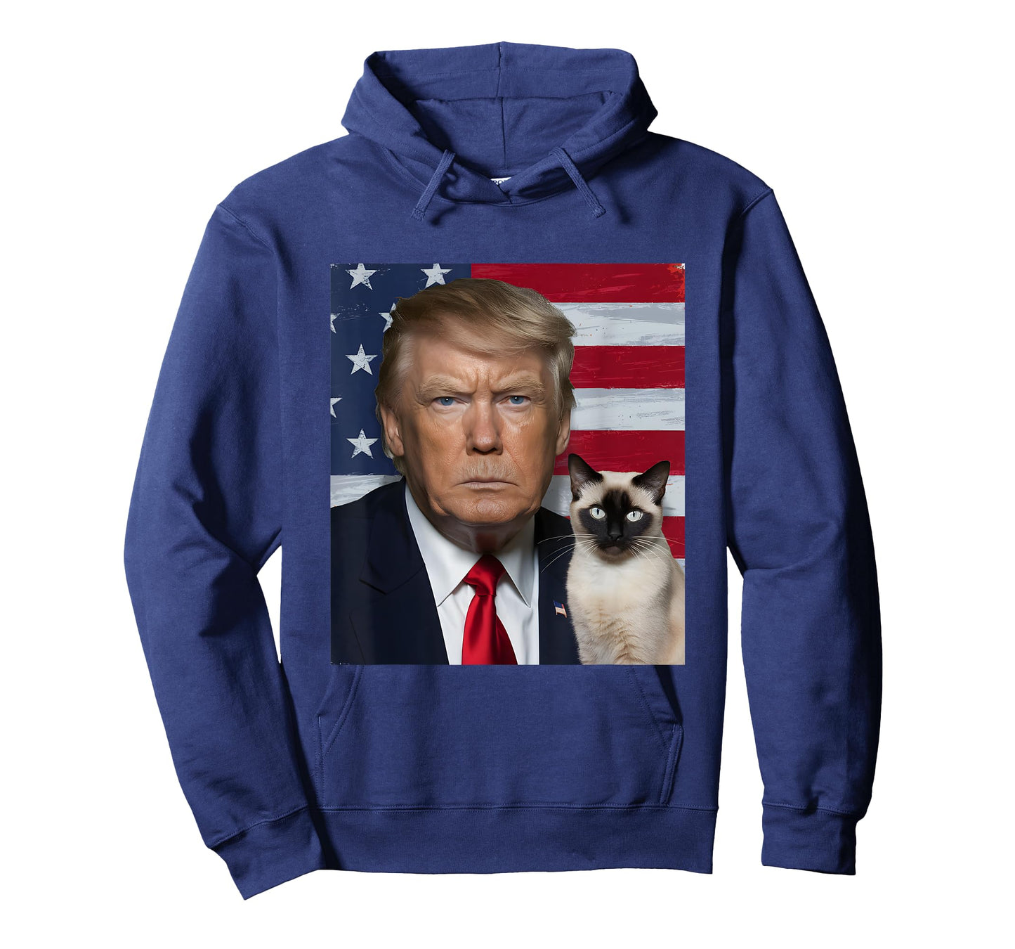 Funny Trump And Siamese Cat Political USA Flag Election 2024 T-Shirt