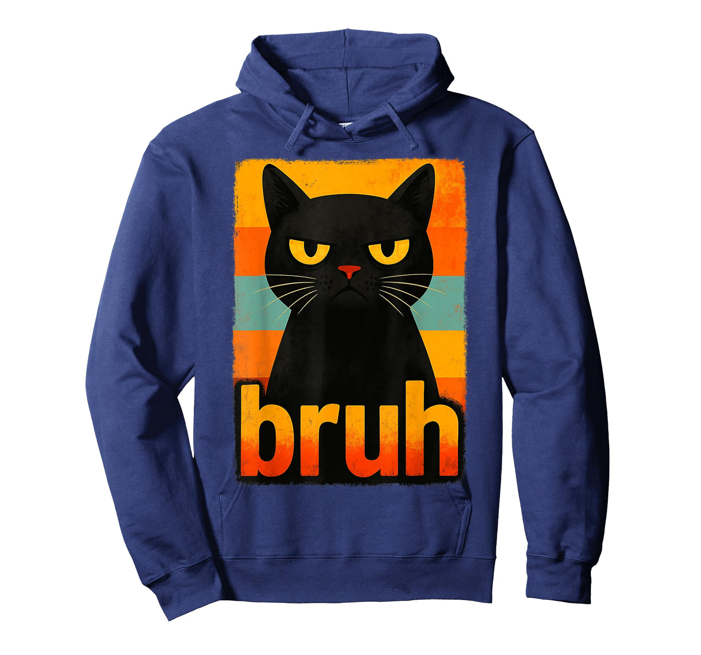 Funny Retro Bruh Black Cat Meme Graphic for Boys Girls T-Shirt