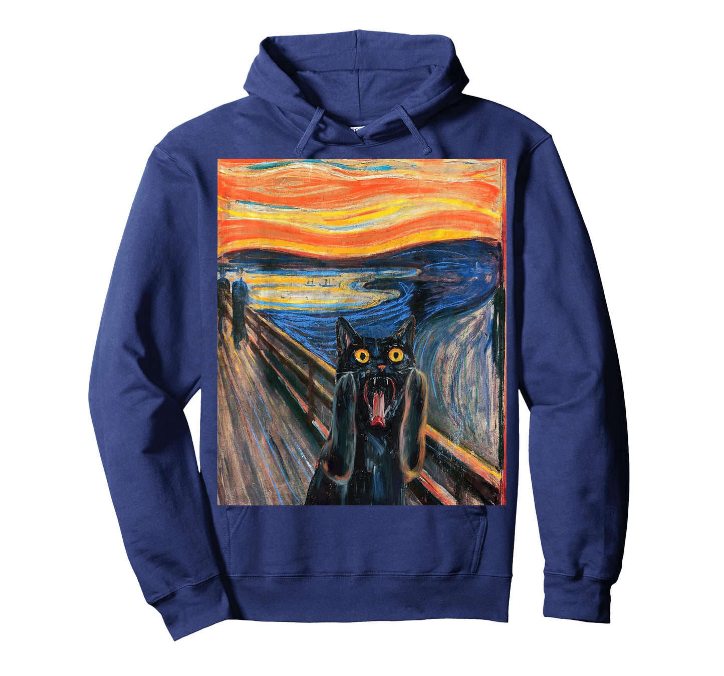 The Scream Black Cat by Munch Edvard Famous Painting Funny T-Shirt