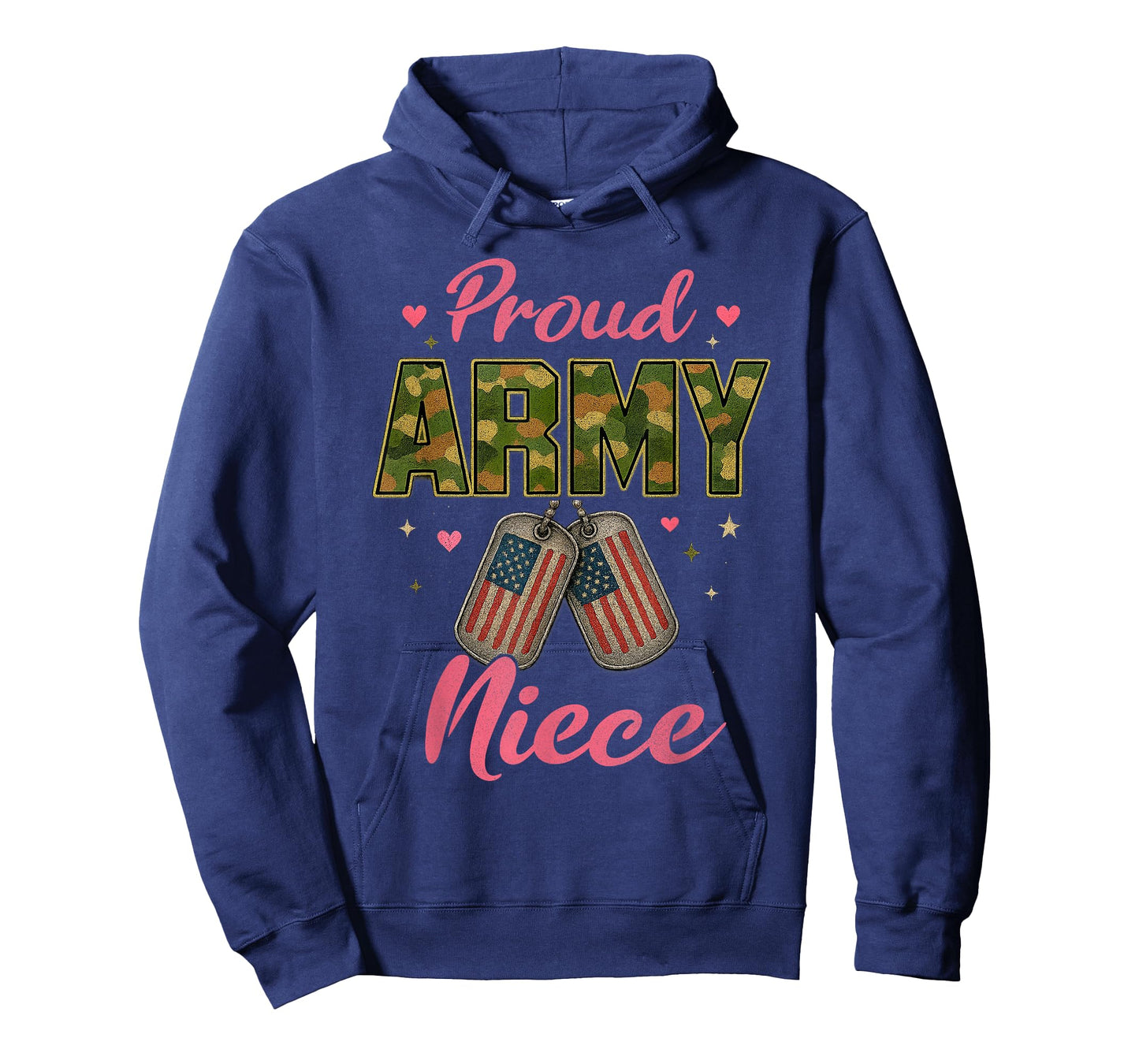 Camo American Flag Usa Camouflage Proud Army Niece Dog Tags T-Shirt