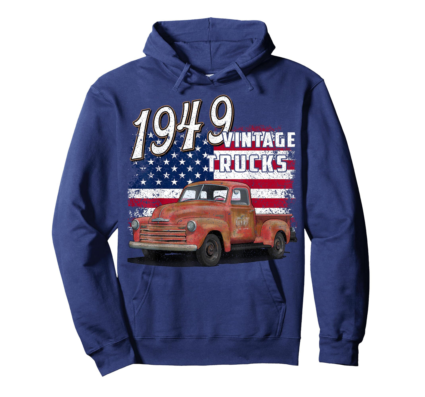 1949 49 Truck Classic Car 1940s Vintage American Flag T-Shirt