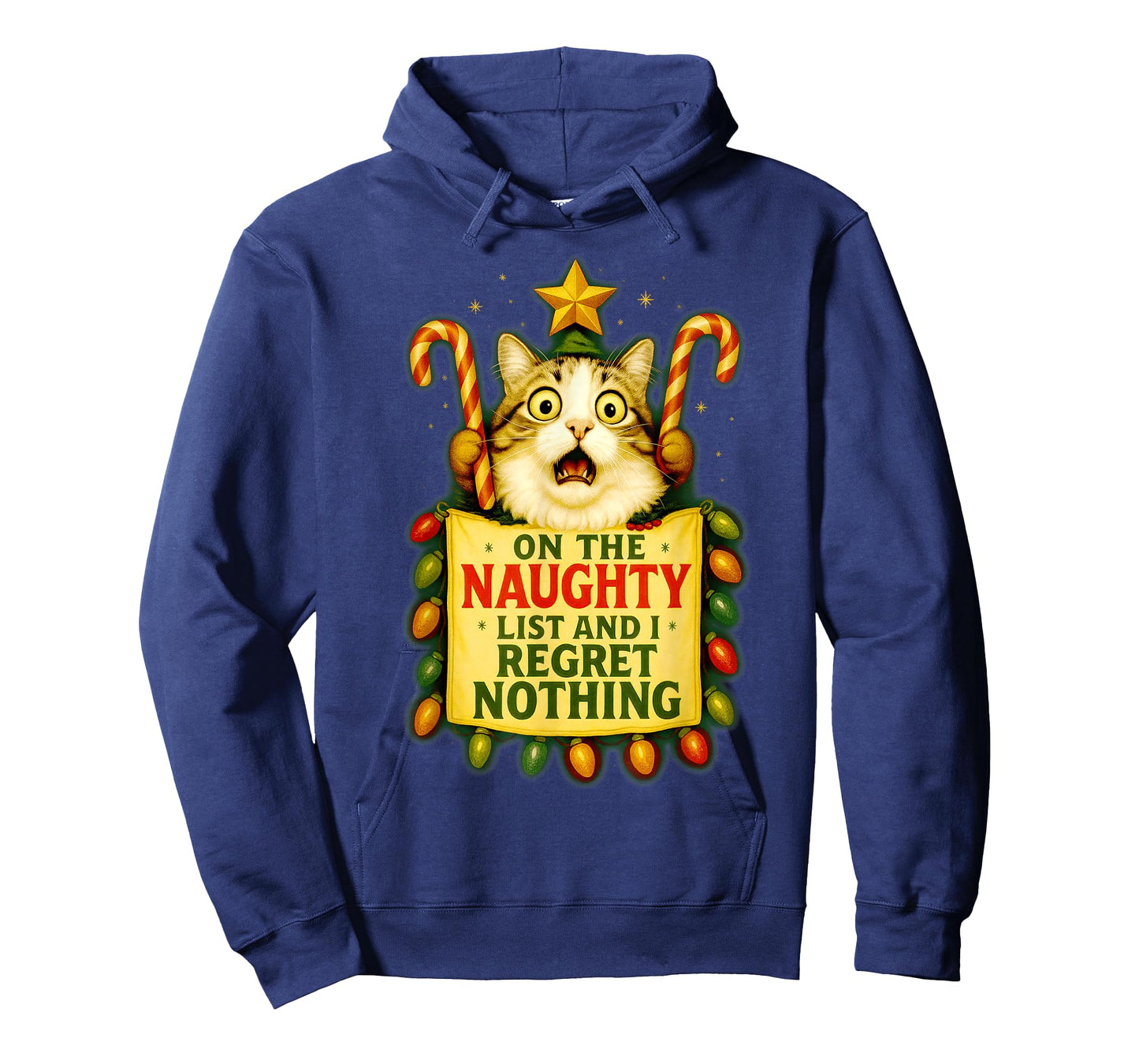 On The Naughty List I Regret Nothing Christmas Cat Lovers T-Shirt