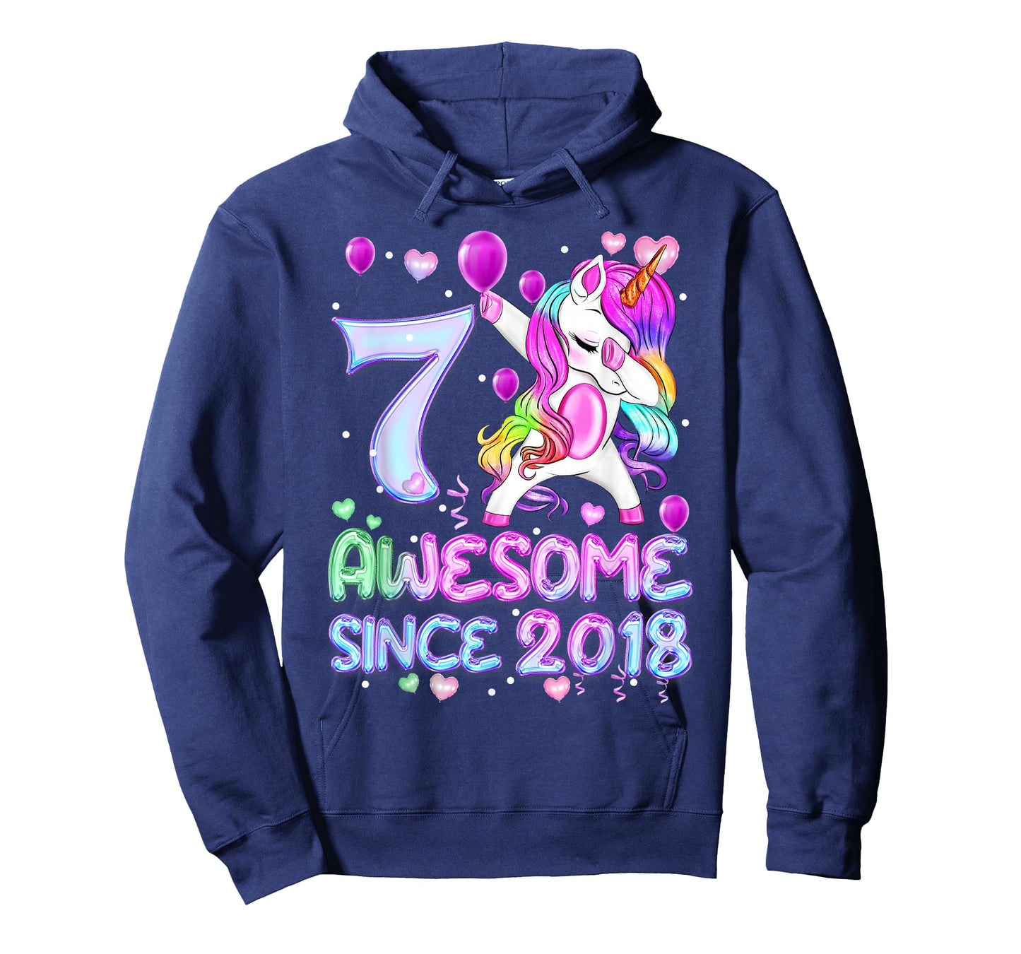 7 Years Old Unicorn Dabbing 7th Birthday Girl Unicorn T-Shirt