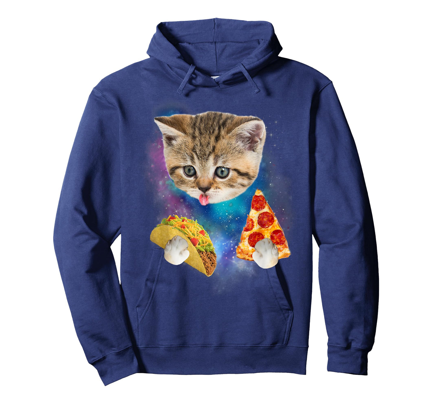 Funny Galaxy Cat Shirt | Space Cat Eat Pizza and Taco Shirt