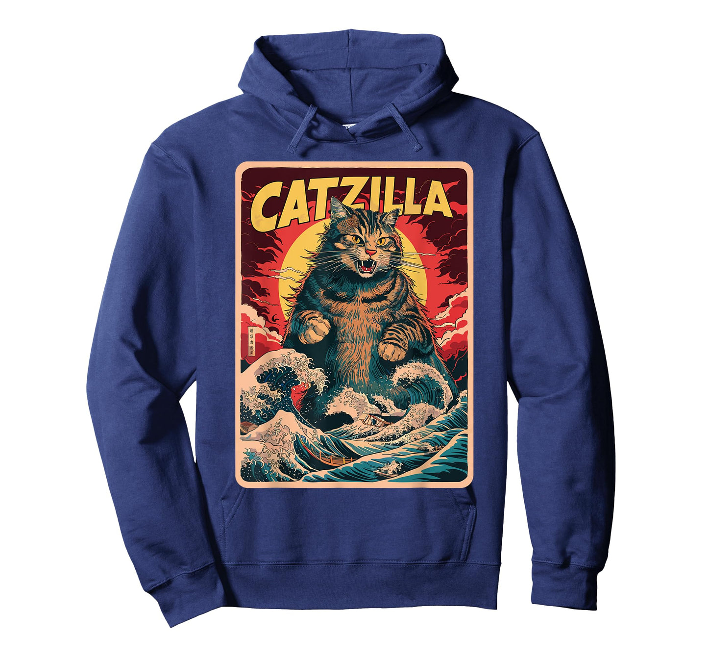 Catzilla Japanese Art Funny Cat Vintage Graphic T-Shirt for Men Women