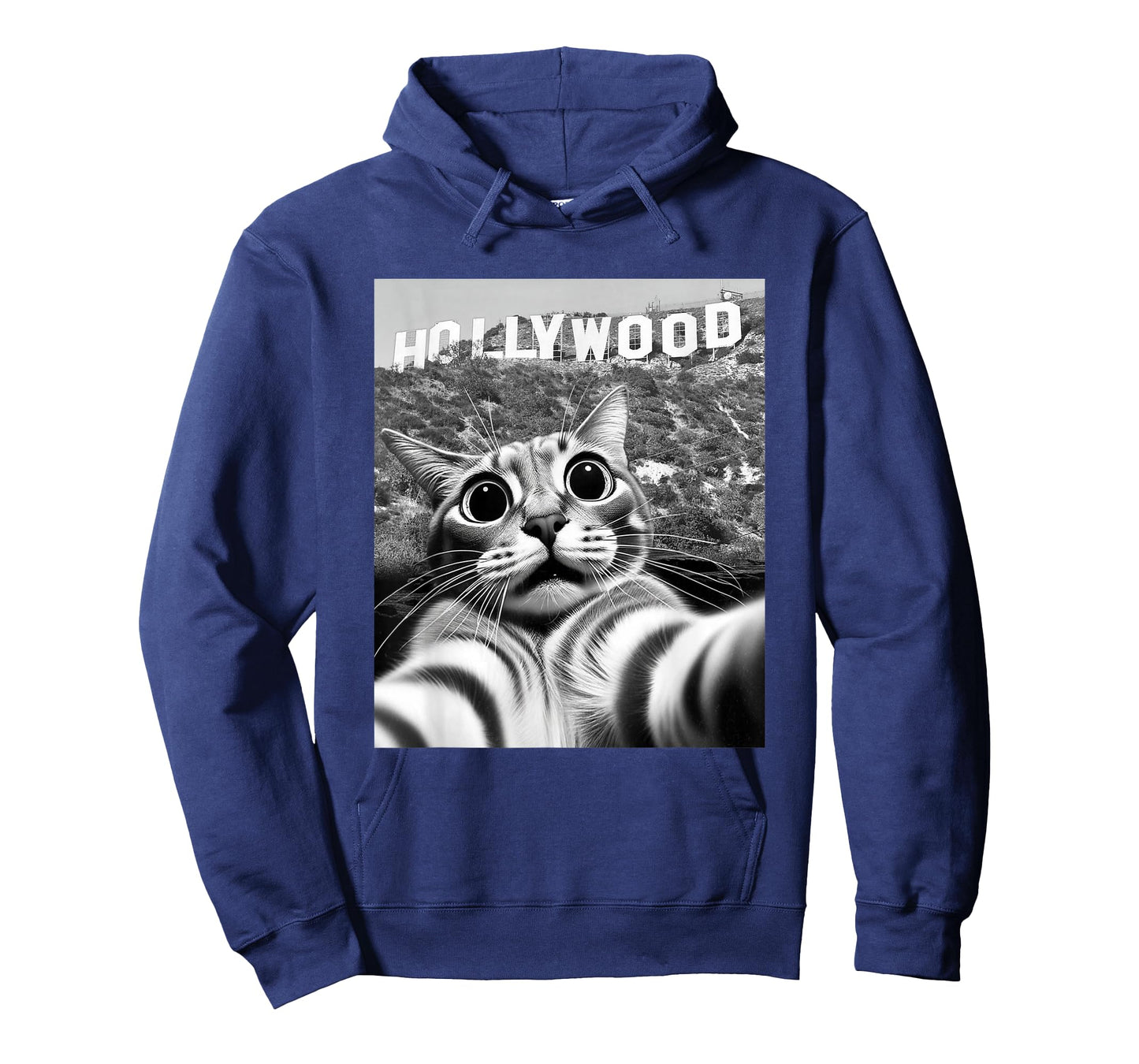 California Cat Taking Selfie at Hollywood Sign Cat Selfie T-Shirt