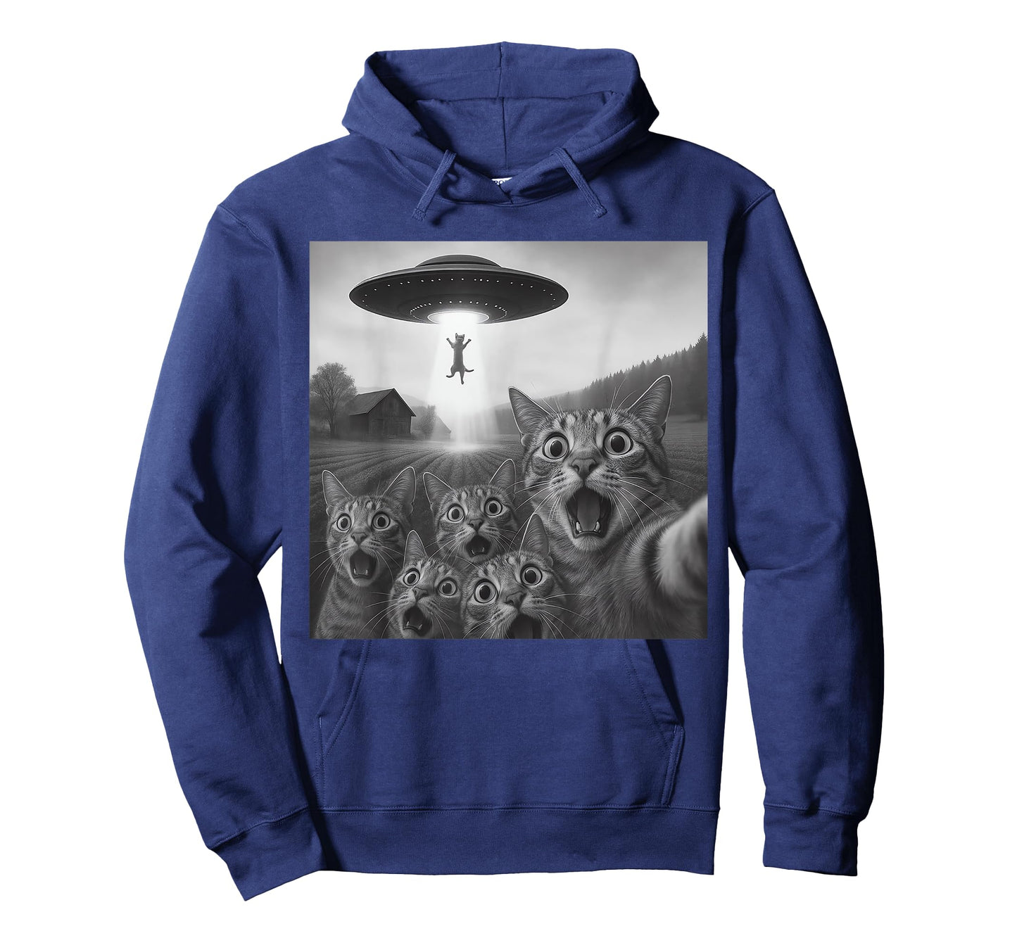 Cat Selfie With Alien UFO For Men Women Kids Funny Cat UFO T-Shirt