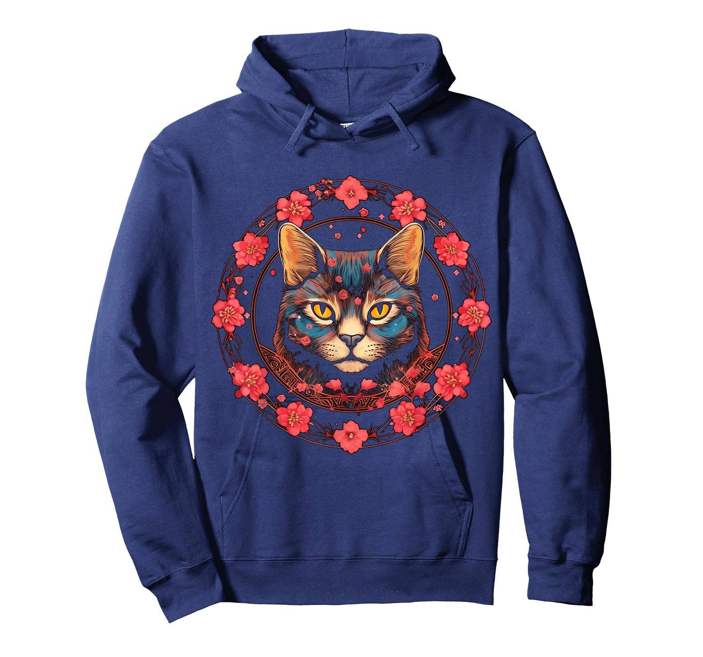 Cat Flower Artwork | Animal Cherry Blossoms Motif Cat T-Shirt