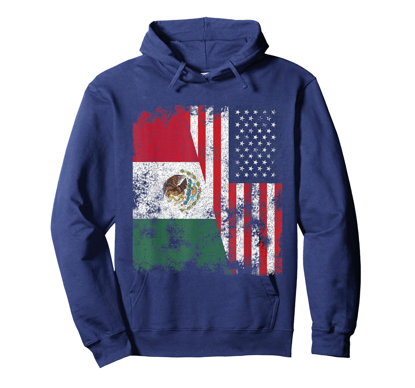 Mexico USA Flag Distressed - Half American T-Shirt