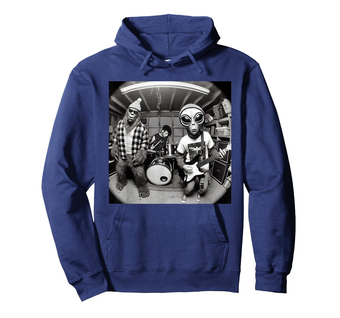 Garage Band Funny Bigfoot Alien 90s Grunge Rock Sasquatch T-Shirt