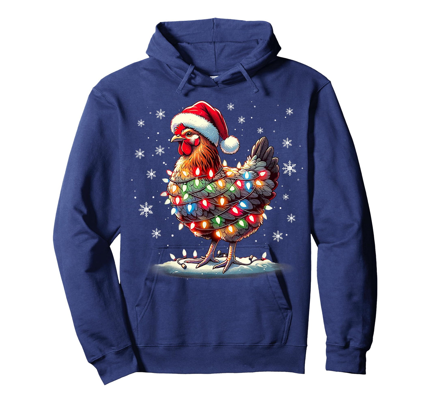 Chicken Santa Christmas Light Funny Xmas Chicken Pajamas T-Shirt