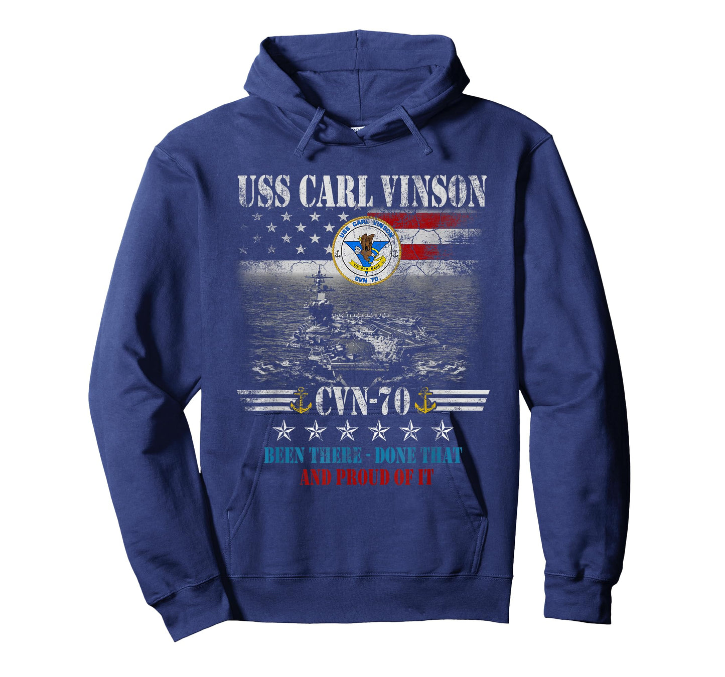 USS Carl Vinson CVN-70 Aircraft Carrier Veteran Flag Mens T-Shirt