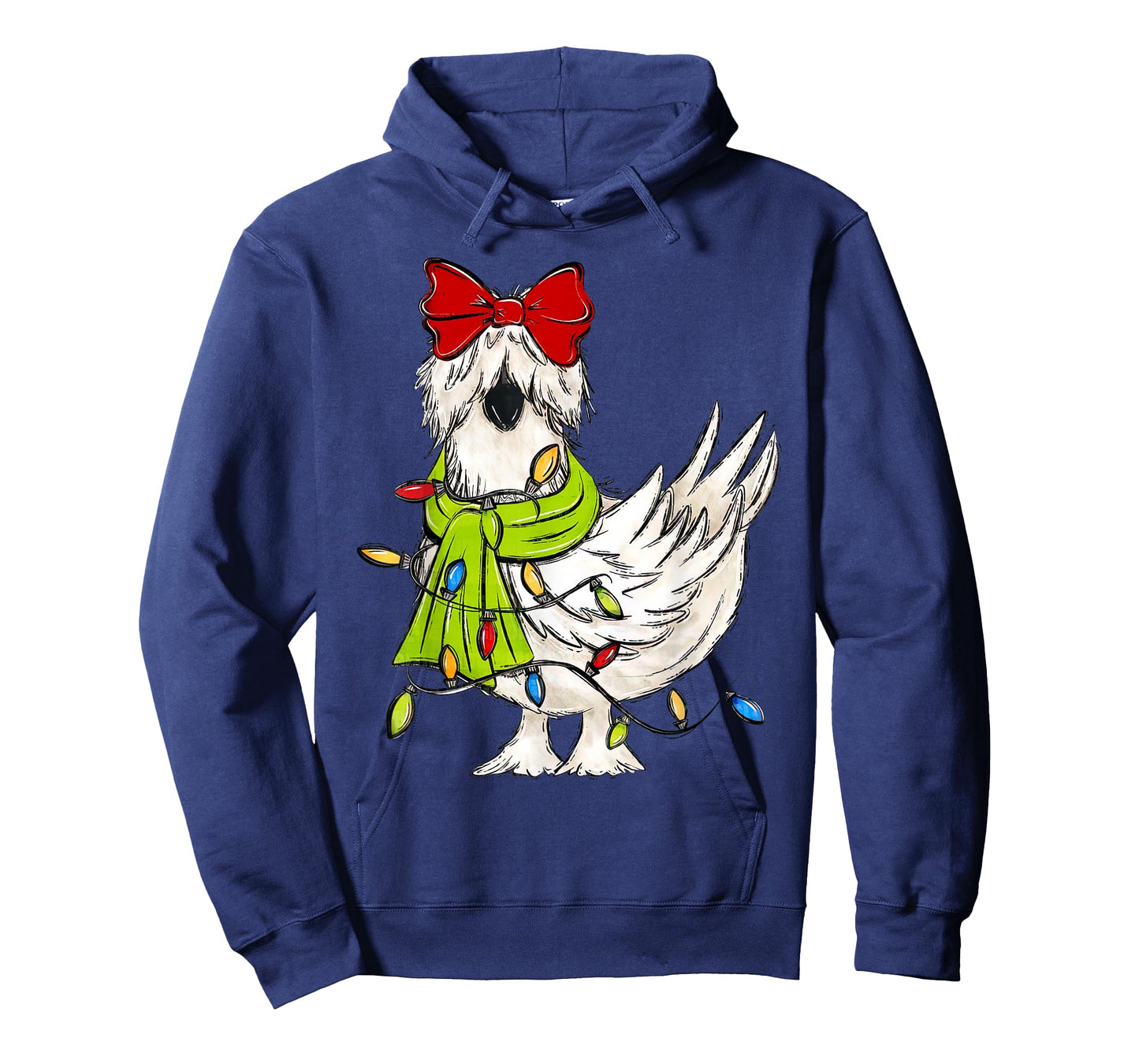 Coquette Silkie Chicken Christmas Lights Farm Animal Lover T-Shirt