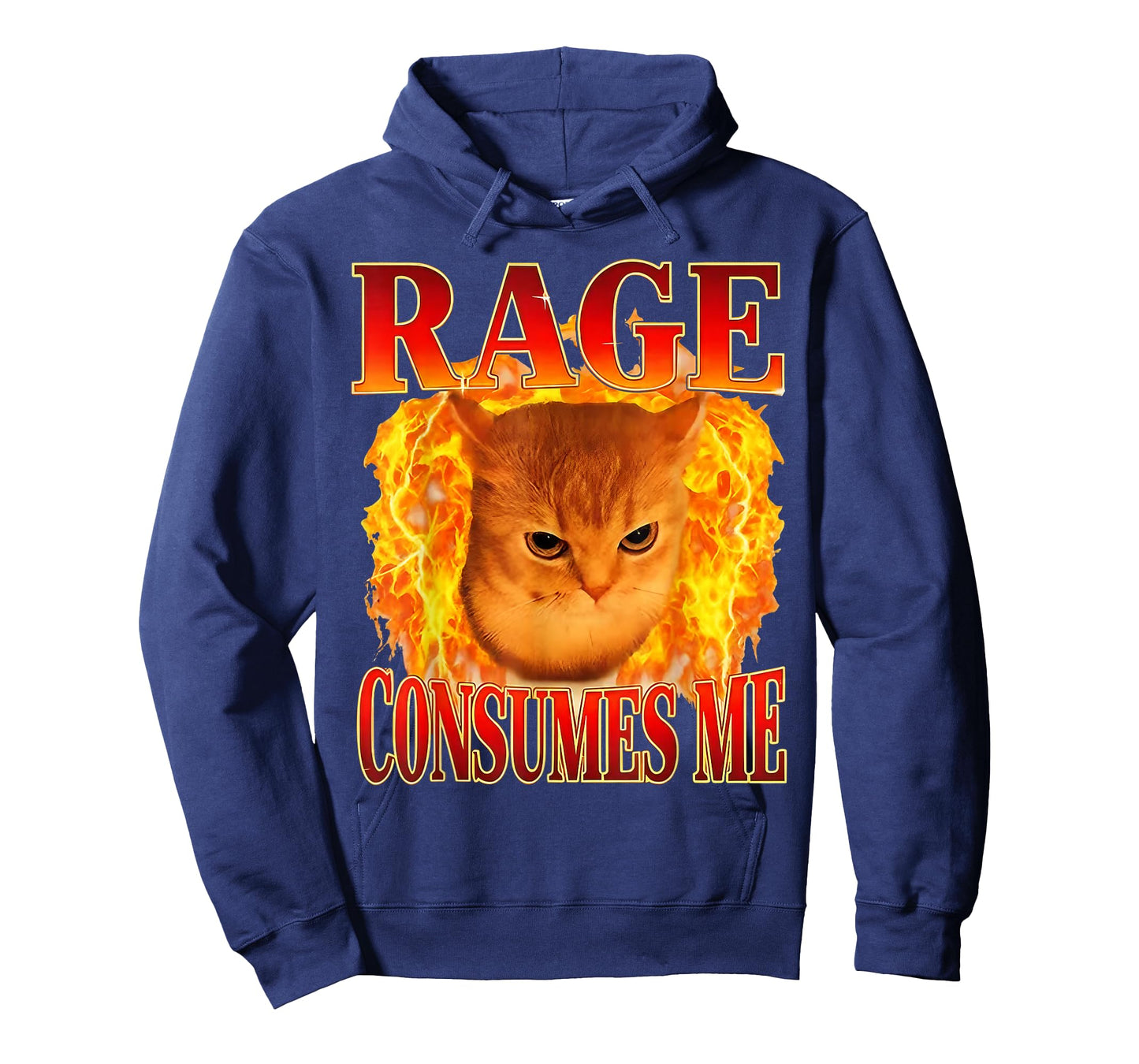Rage Consumes Me Funny Angry Cat Meme Fire Graphic T-Shirt