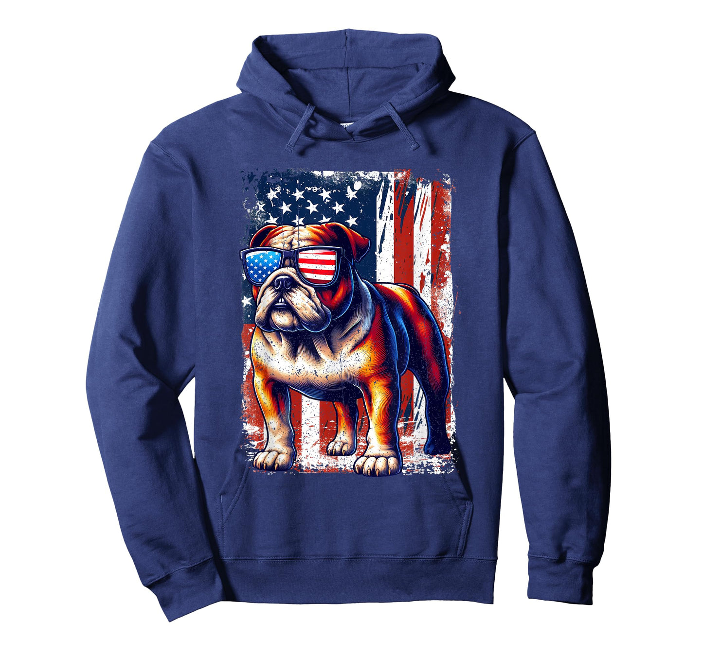 Vintage Bulldog Lovers American Flag Pets Dogs USA US Outfit T-Shirt