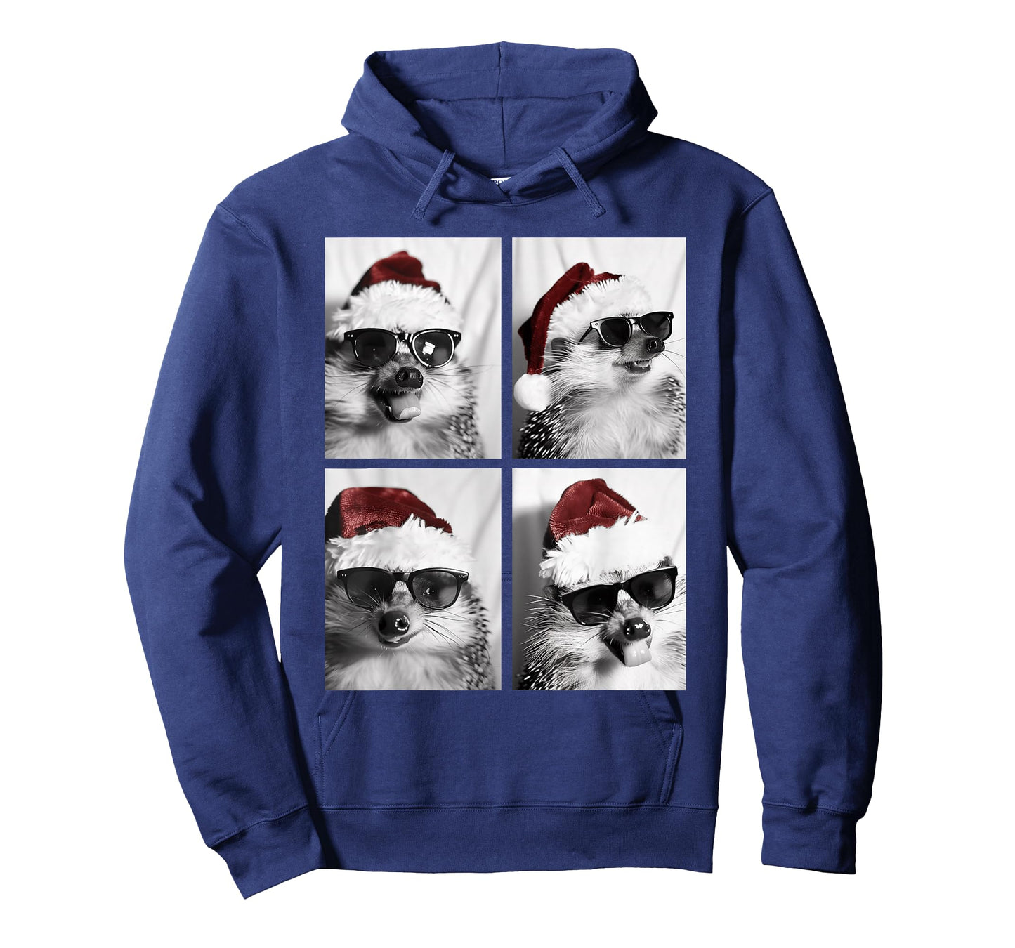 Funny Christmas Hedgehogs with Sunglasses Santa Hat Festive T-Shirt