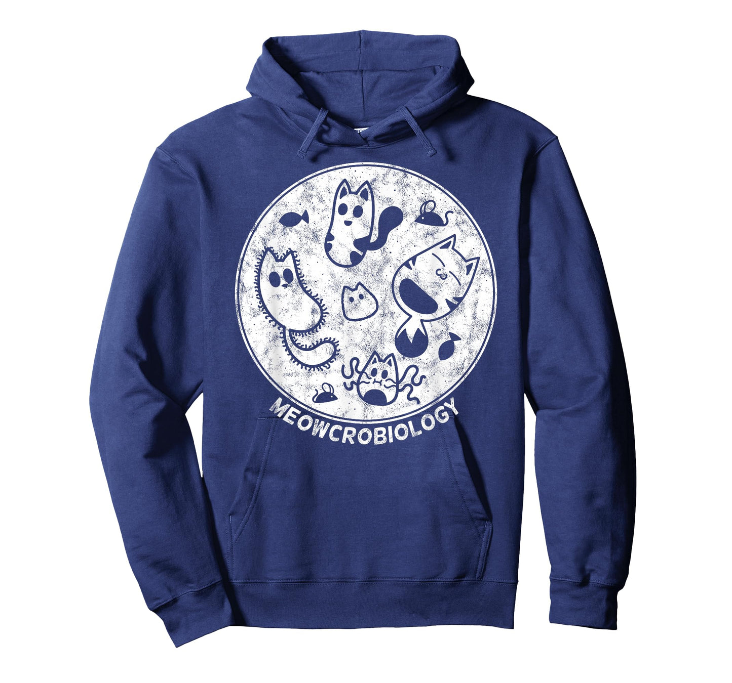 Cute Cat Distressed Bacteria Microbiology Science Lab T-Shirt Small