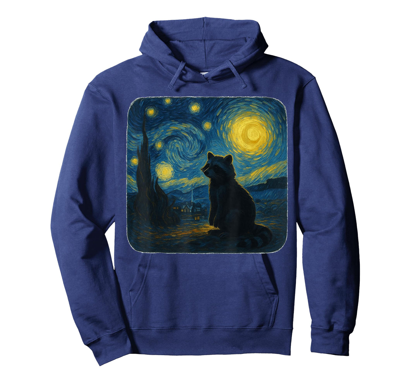 Starry Night Van Gogh Retro Raccoon Funny Graphic T-Shirt