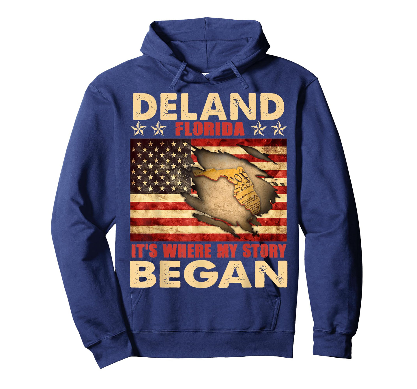 DeLand Florida USA Flag 4th Of July T-Shirt for Women Men