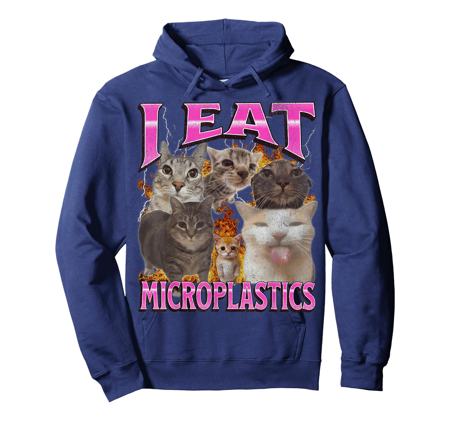 I Eat Microplastics Funny Cat Meme Bootleg Graphic Men Women T-Shirt