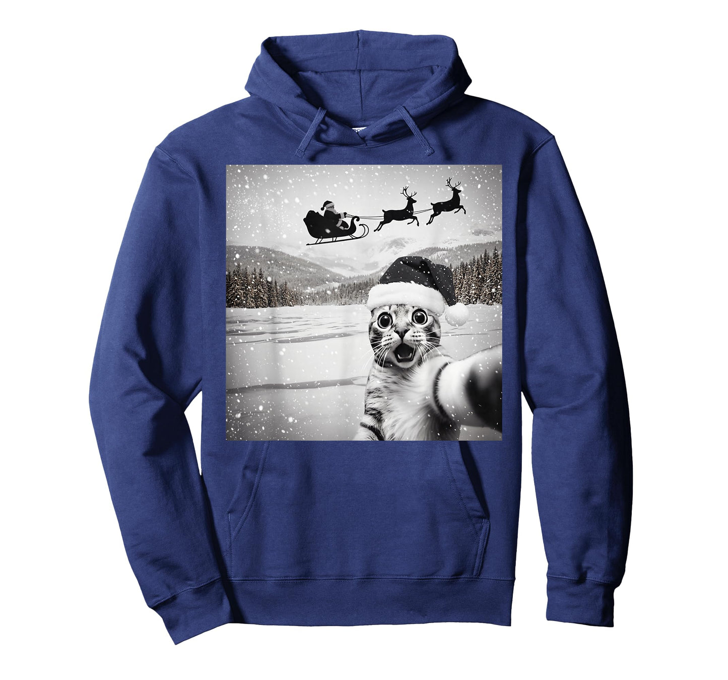 Cat Selfie with Santa Funny Christmas for Men Women Kids T-Shirt