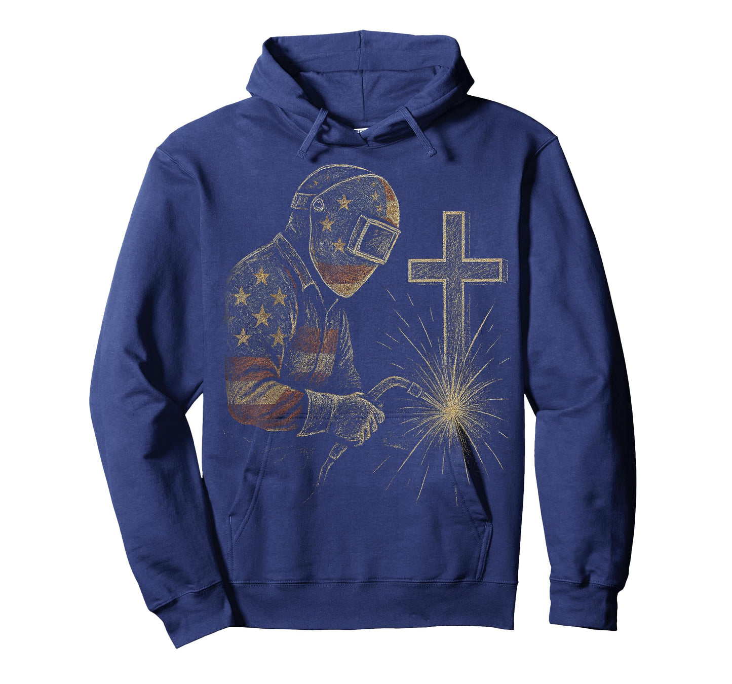 Welder American Flag Mig Tig Welding Faith Cross Christian T-Shirt