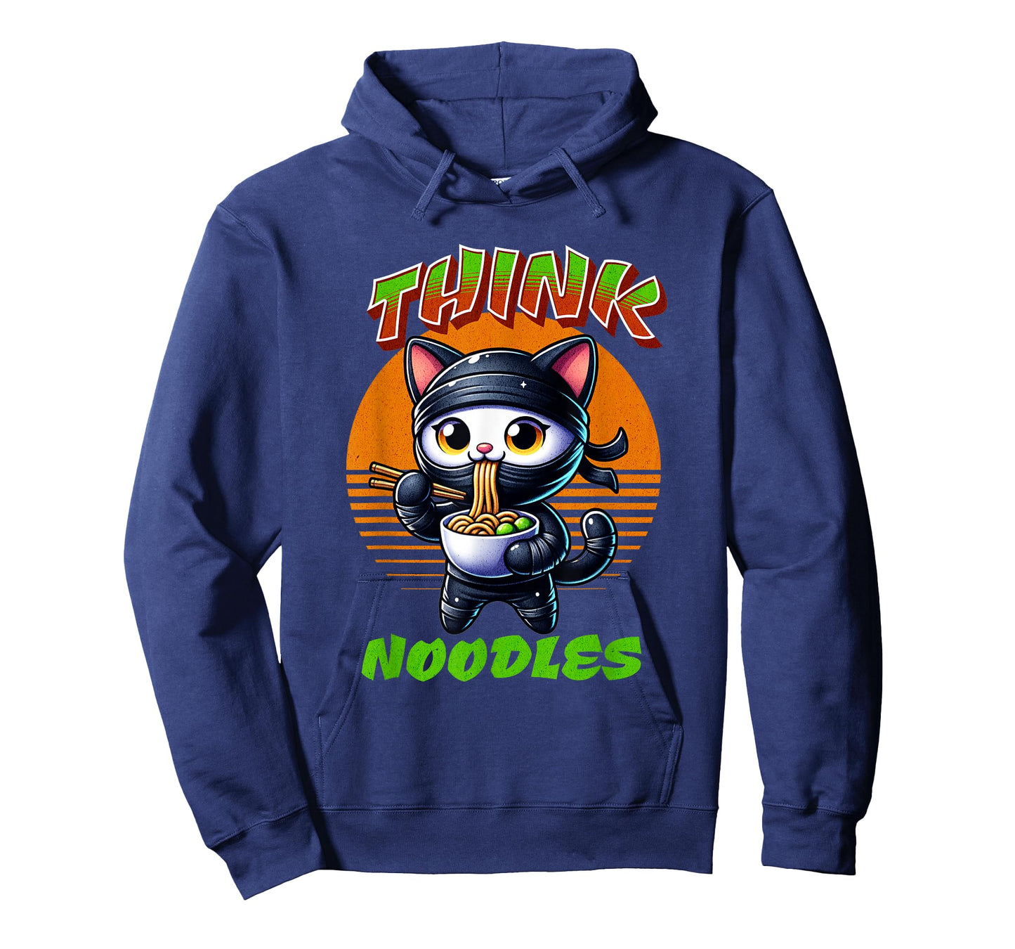 Think Noodles mmm noodles Kawaii Ninja Cat Funny Cat Men Women Kids T-Shirt