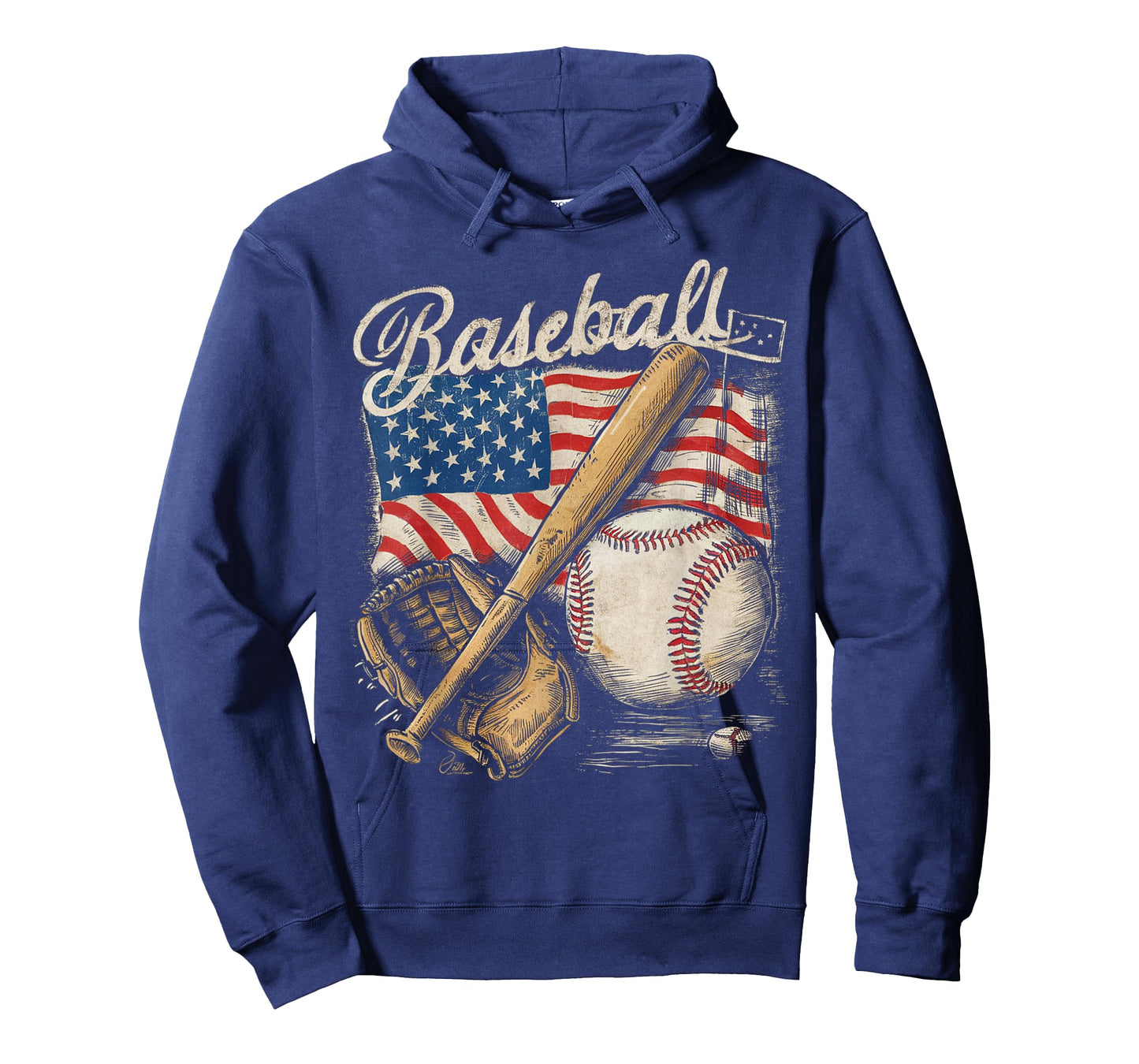 American Flag Baseball Player Bat Fan Catcher Pitcher USA T-Shirt