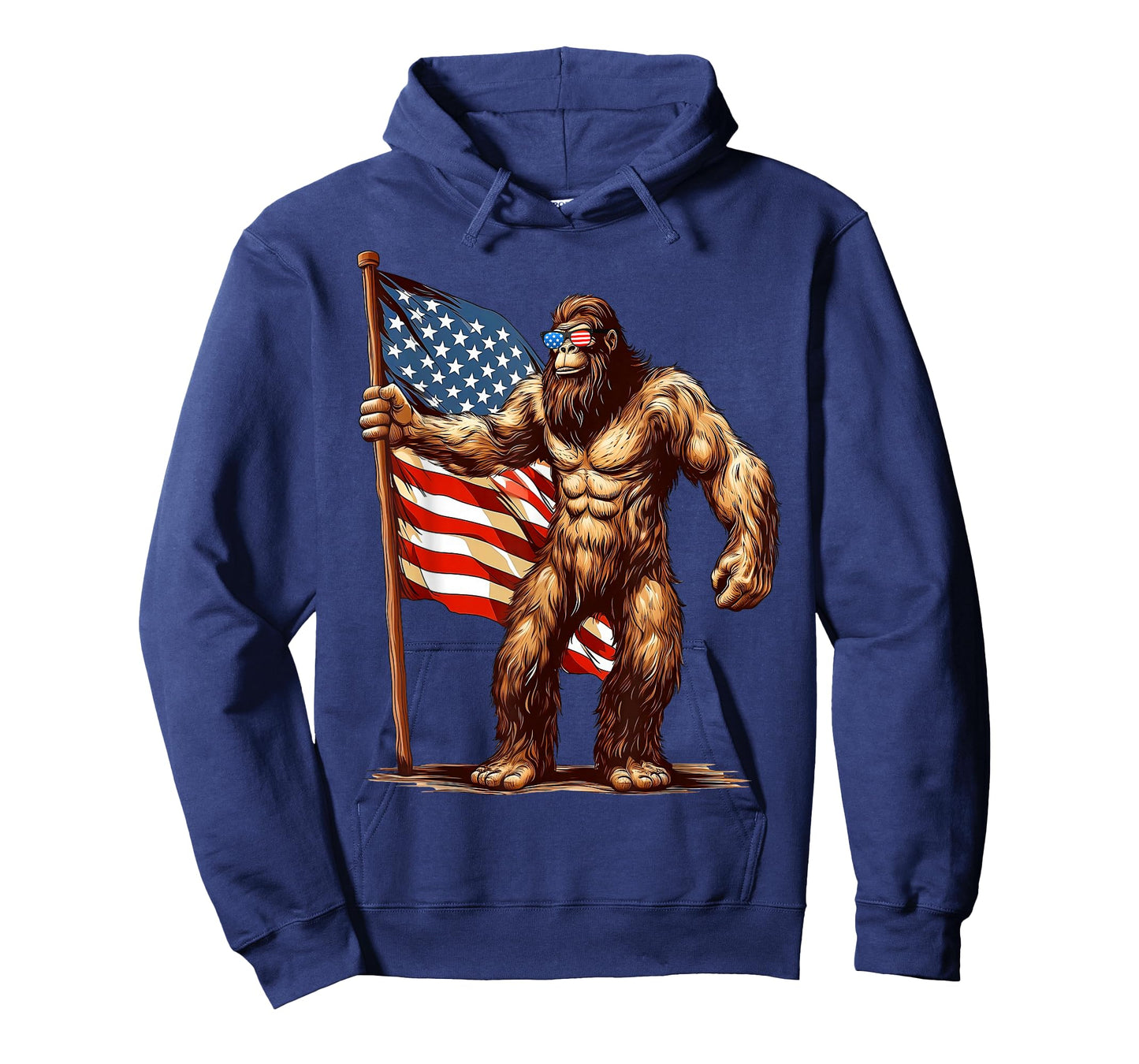 American Flag Bigfoot Sunglasses Patriotic 4th of July USA T-Shirt
