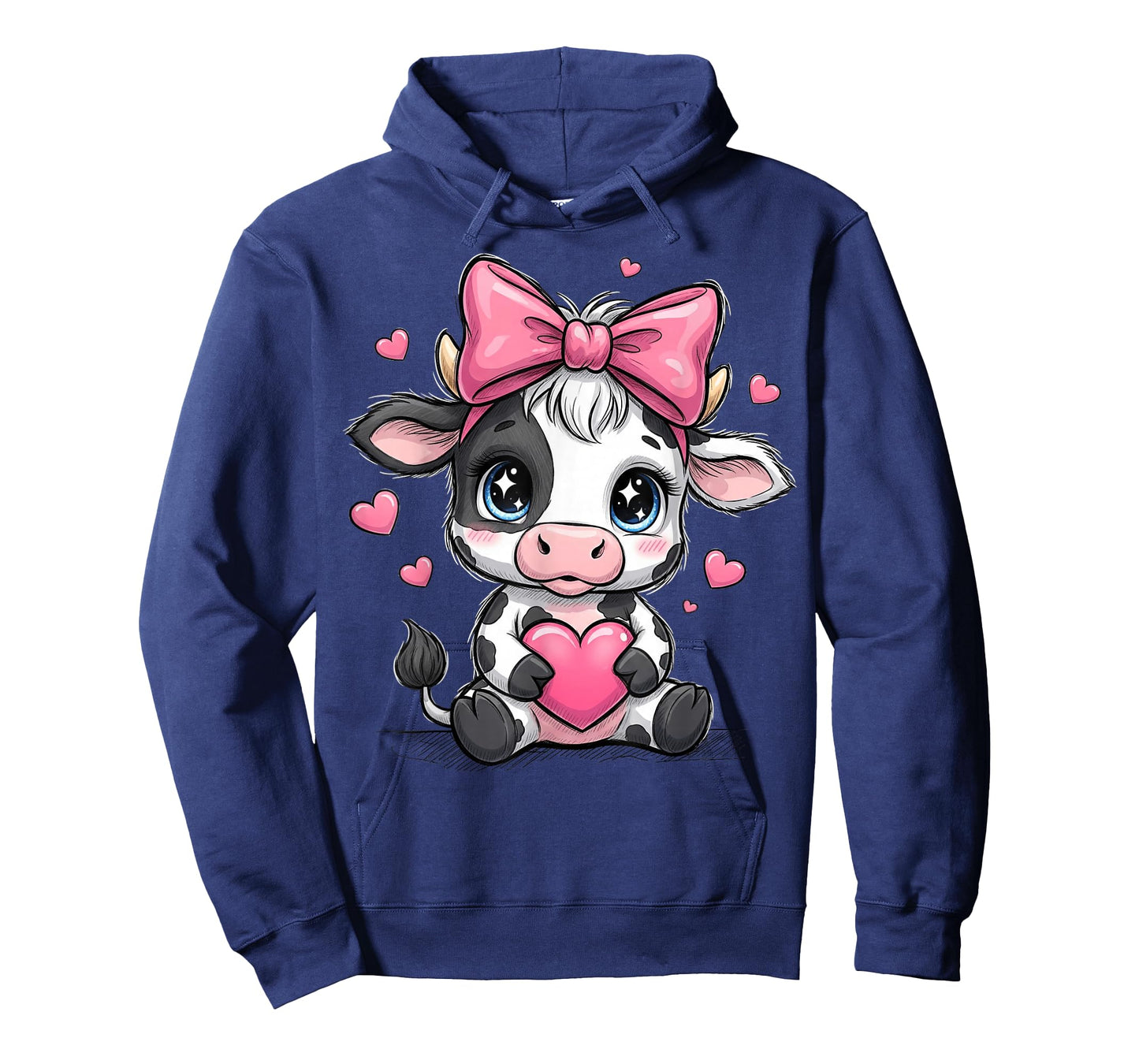 Awesome Black & White Cow Holding Heart Pink Coquette Bow T-Shirt