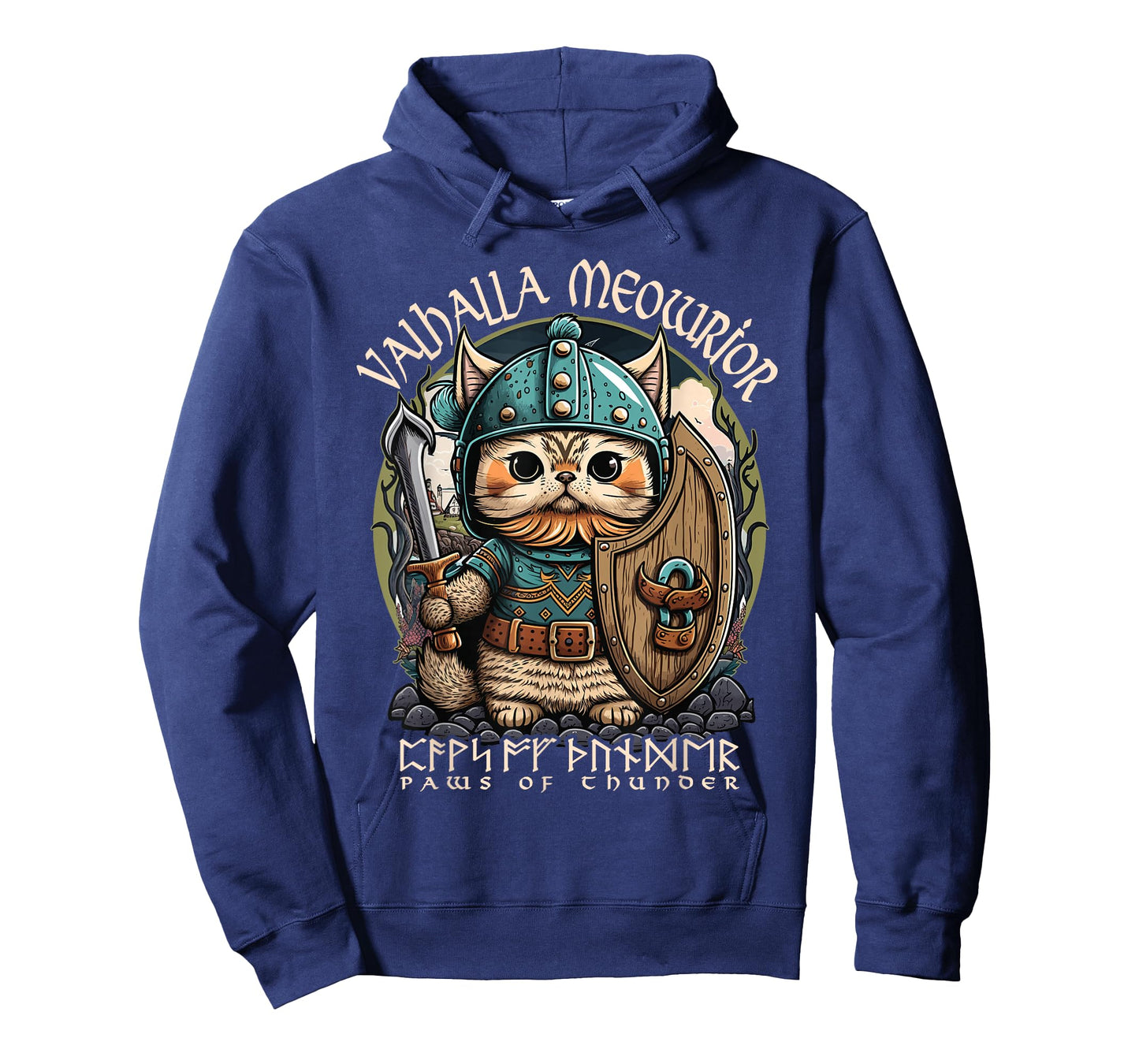 Nordic Norse Viking Cat Warrior for Women, Men, Kids T-Shirt