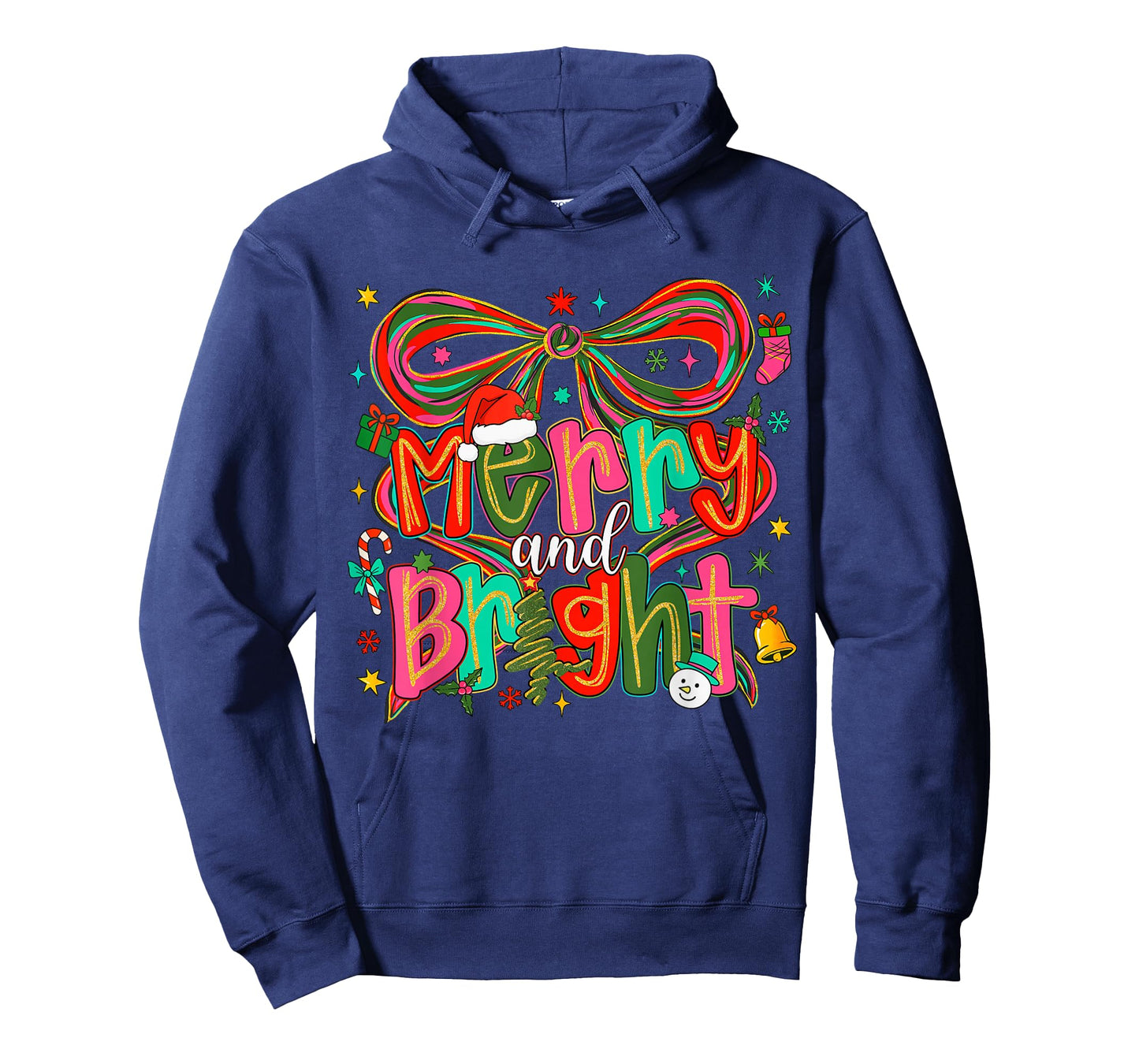 Preppy Merry and Bright Coquette Bow Pink Christmas Tree T-Shirt