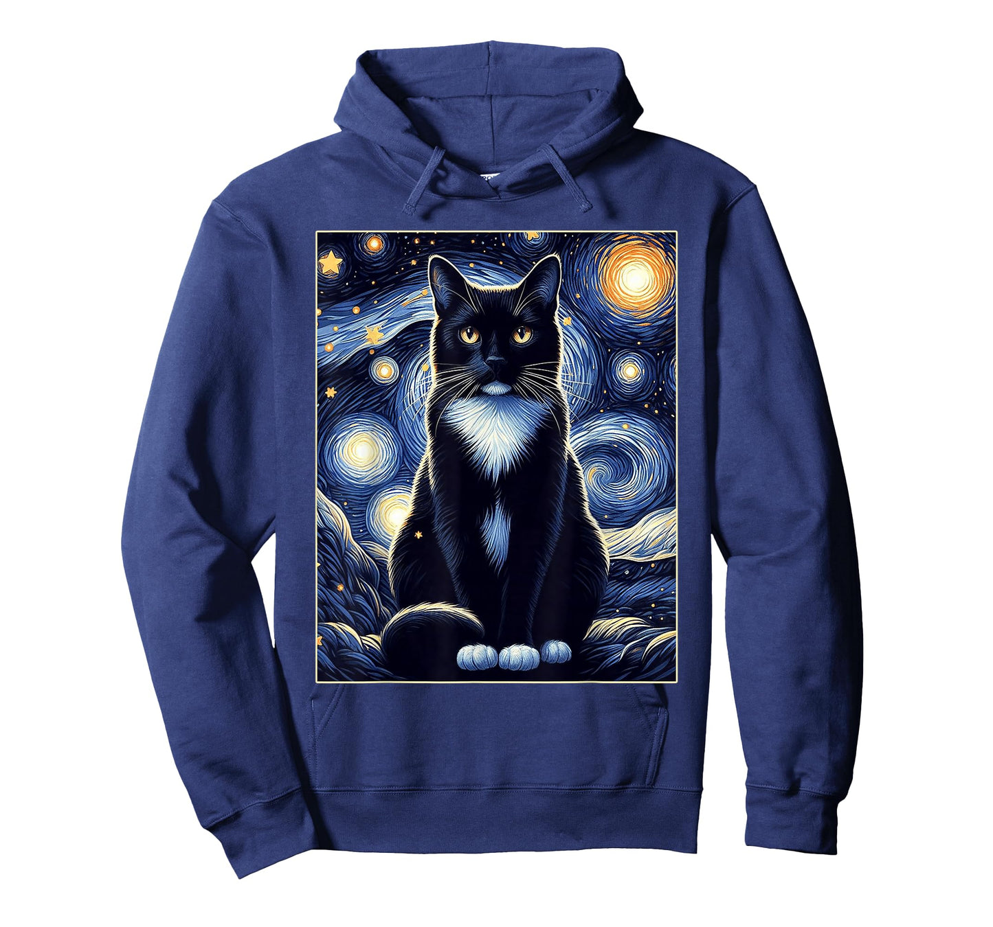 Tuxedo Cat Starry Night Shirt Van Gogh Painting Cat Lover T-Shirt