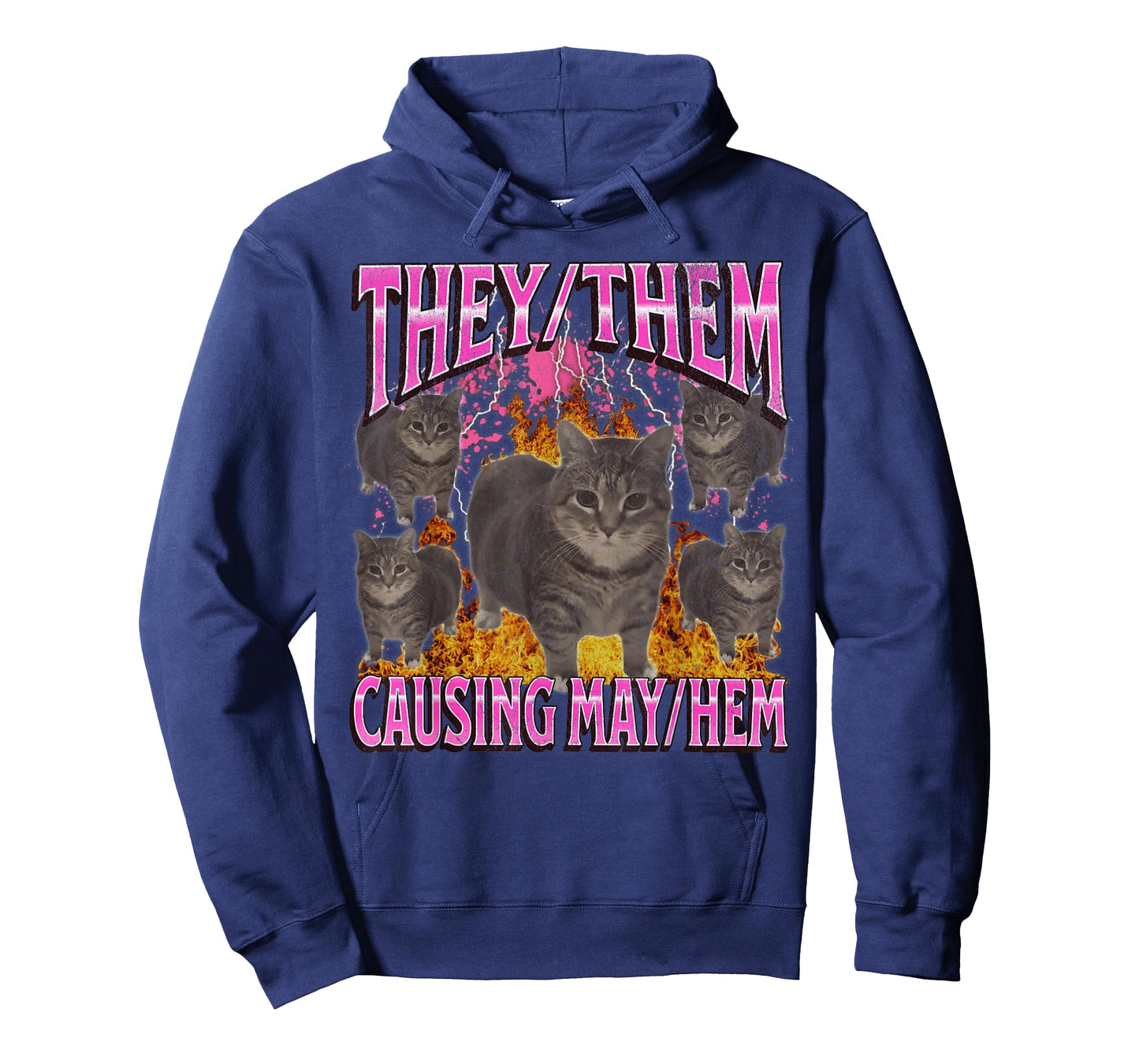 They Them Causing Mayhem Funny Cat Meme Bootleg Graphic T-Shirt for Men Women