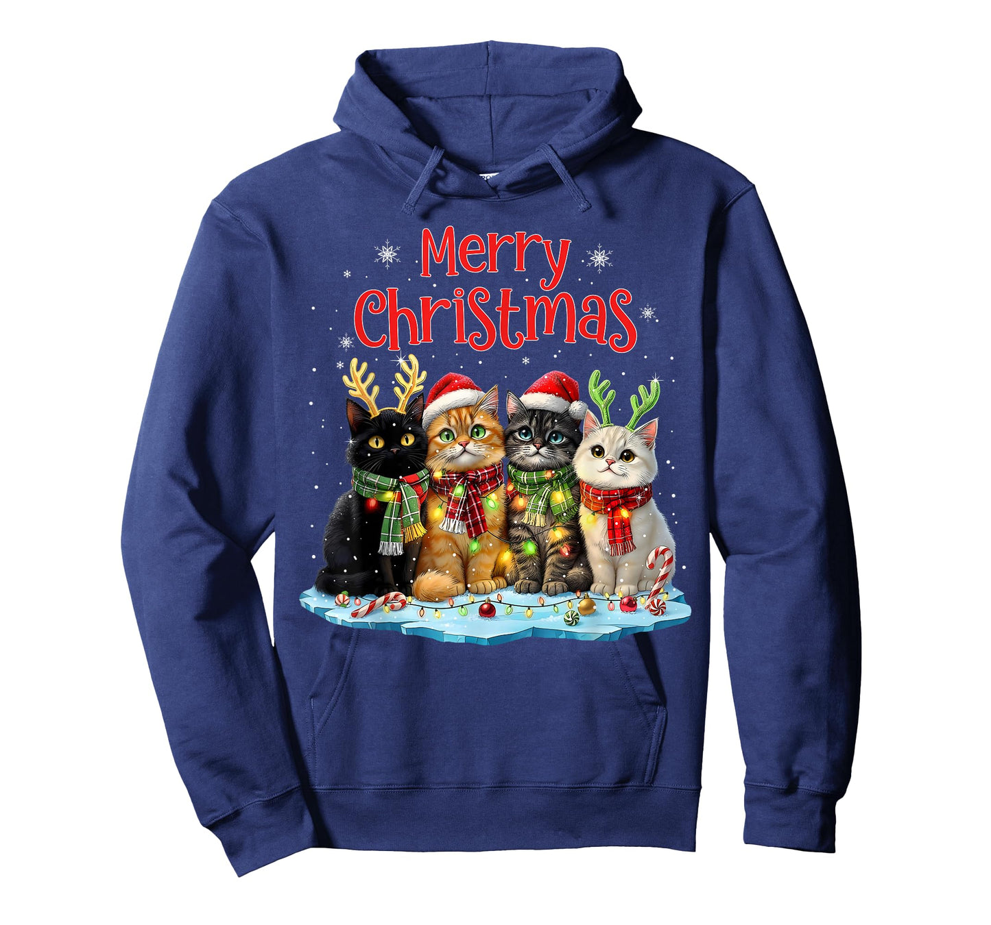 Cute Christmas Cats Funny Xmas Holiday Kitten Lover Graphic T-Shirt