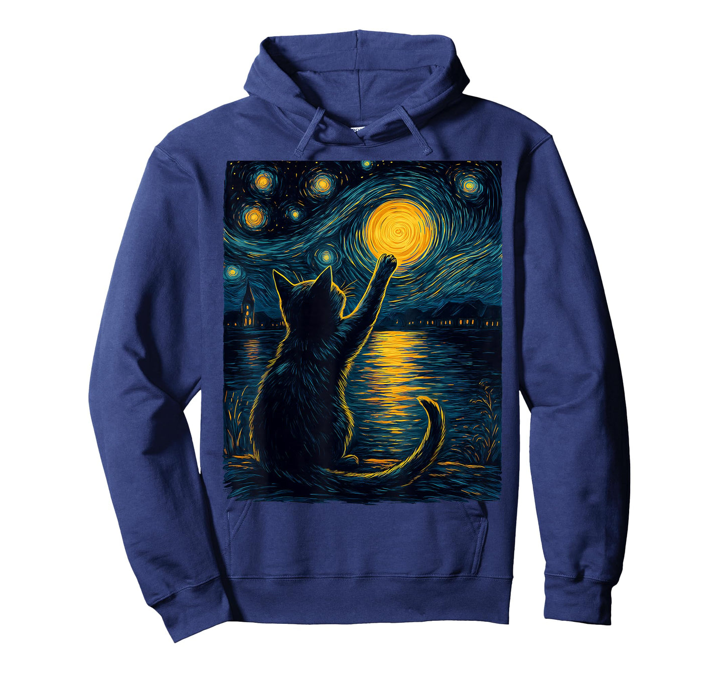 Black Cats Lover Starry Night Vincent Van Gogh T-Shirt