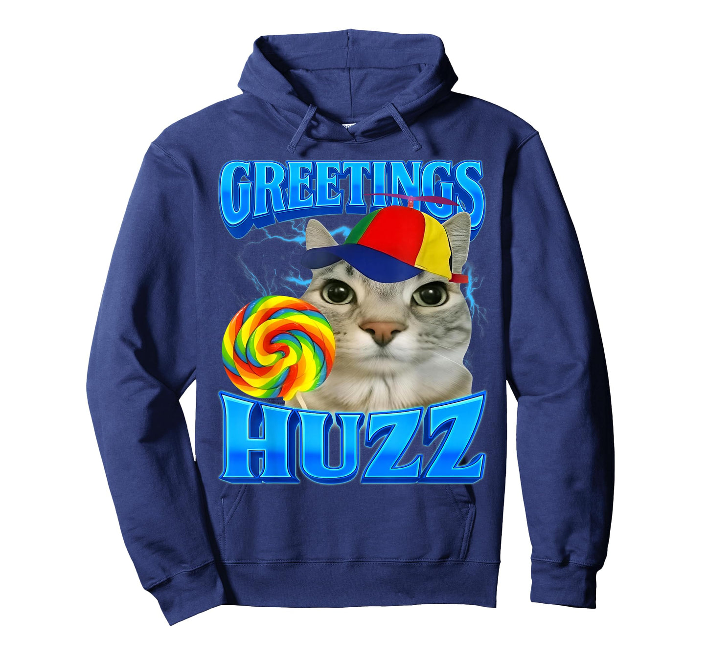 Lollipop Cat Meme Greetings Huzz Funny Silly Cats Brainrot T-Shirt